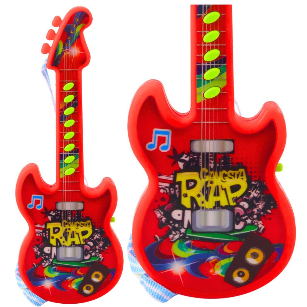 LEAN TOYS Spielzeug-Musikinstrument Lean Kinder E-Gitarre Melodien Solstice Bereich Rot 29Cm