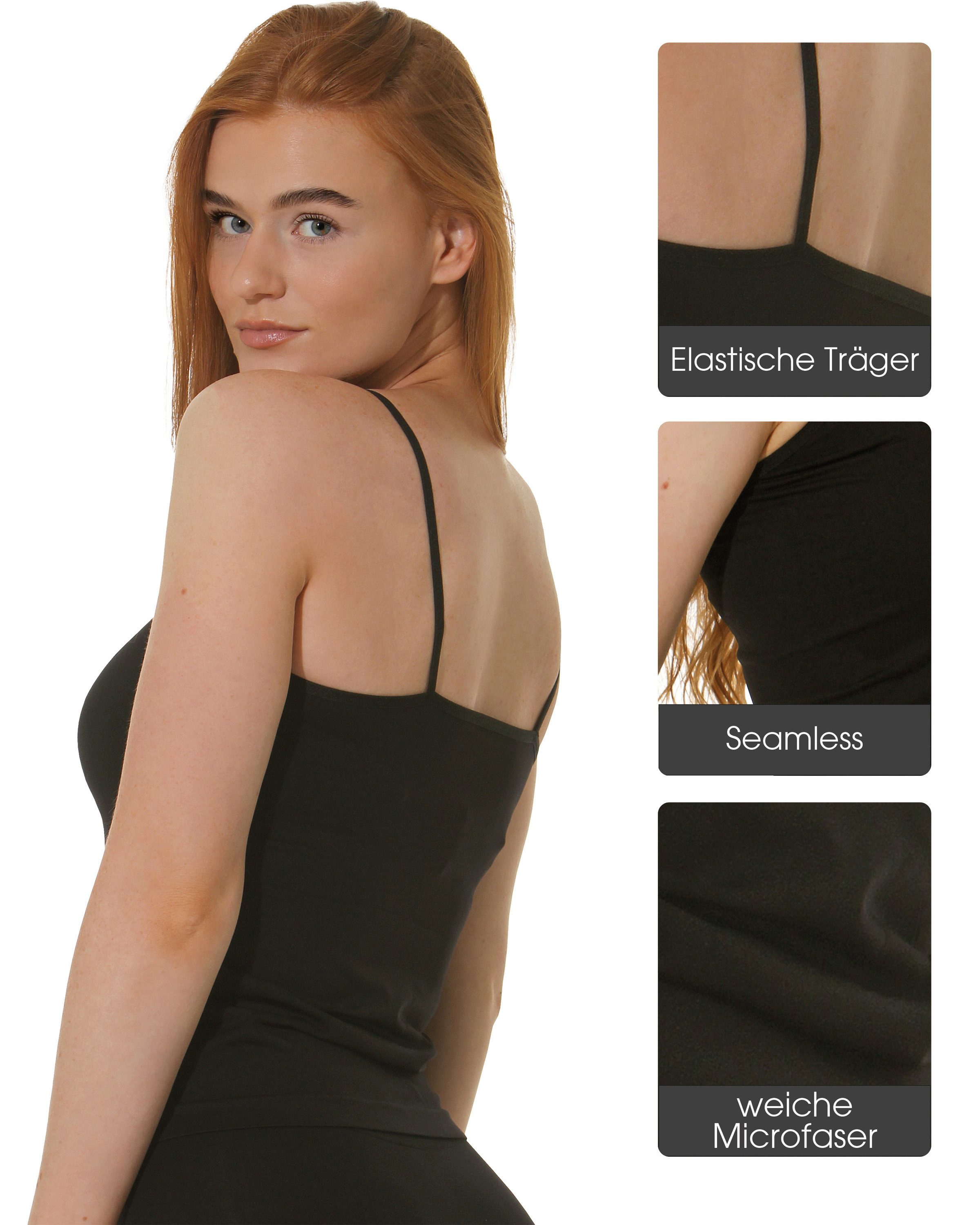 Yenita® Unterhemd Träger Top (4-St) in angenehmer Microfaser-Qualität