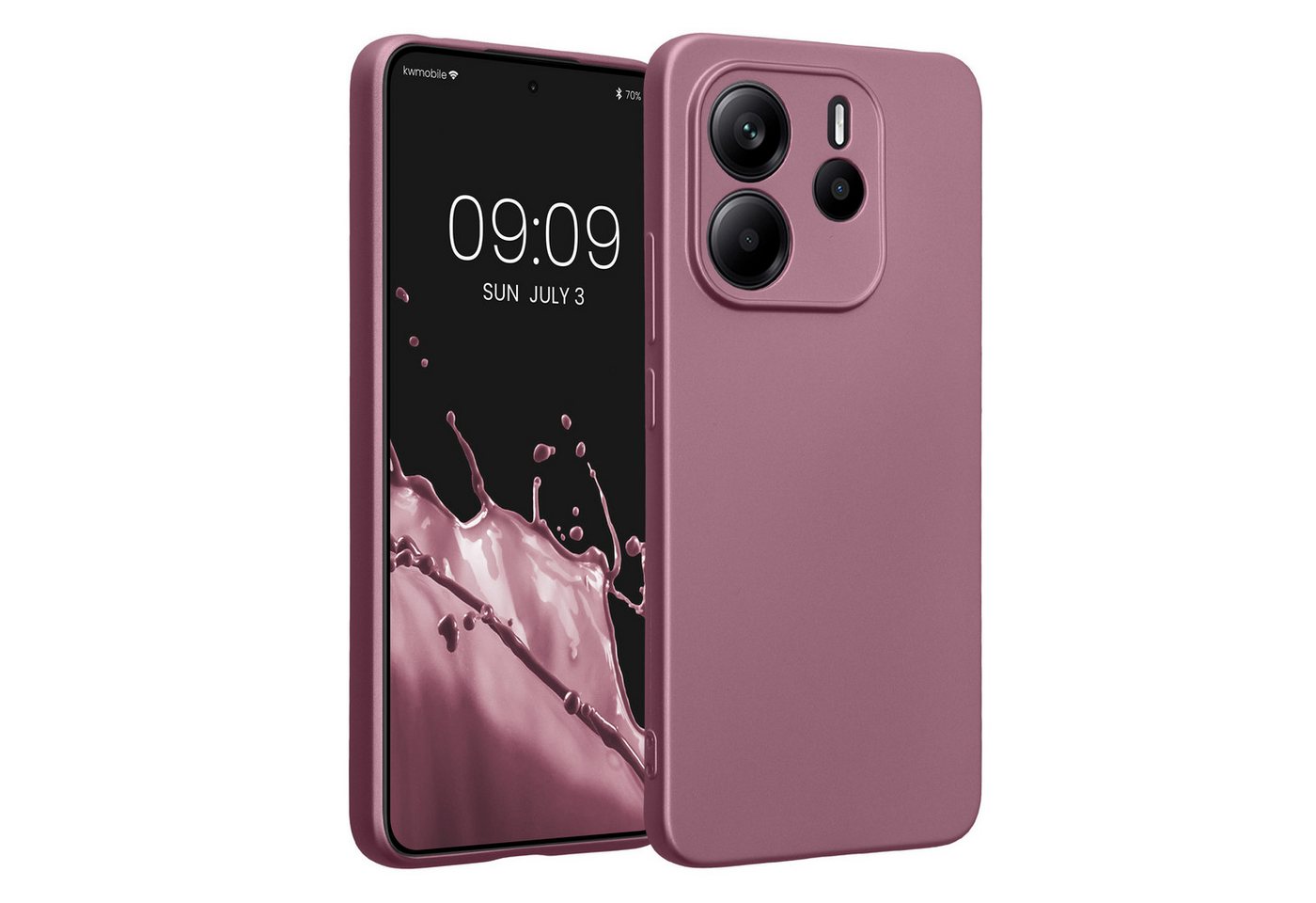 kwmobile Smartphone-Hülle Handyhülle für Xiaomi Redmi Note 14 4G (Nicht für 5G) Hülle, weiche Silikon Case metallisch schimmernd - Schutzhülle Cover