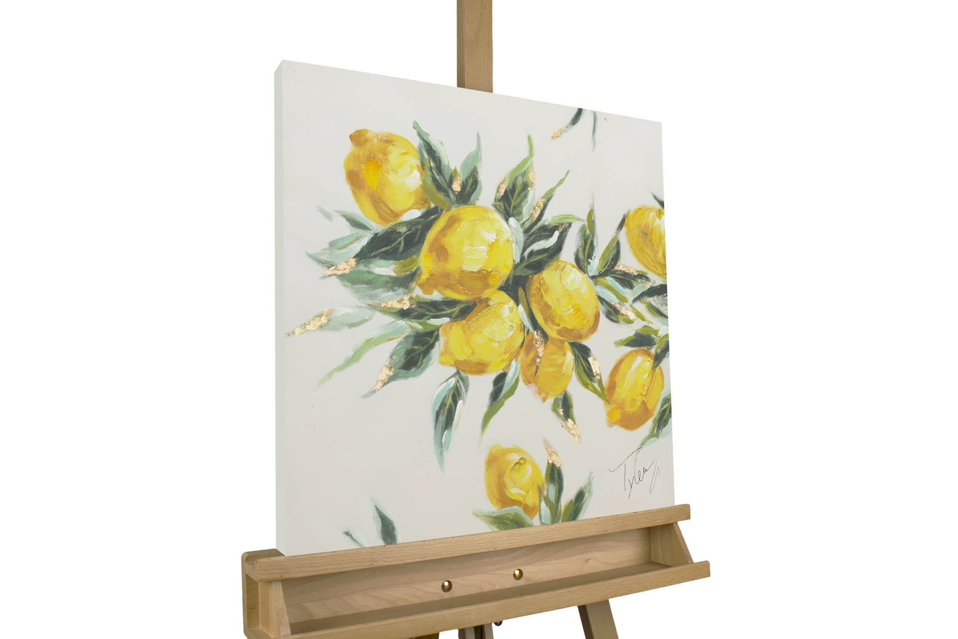 KUNSTLOFT Gemälde Früchte des Südens 50x50 cm, Leinwandbild 100% HANDGEMALT Wandbild Wohnzimmer