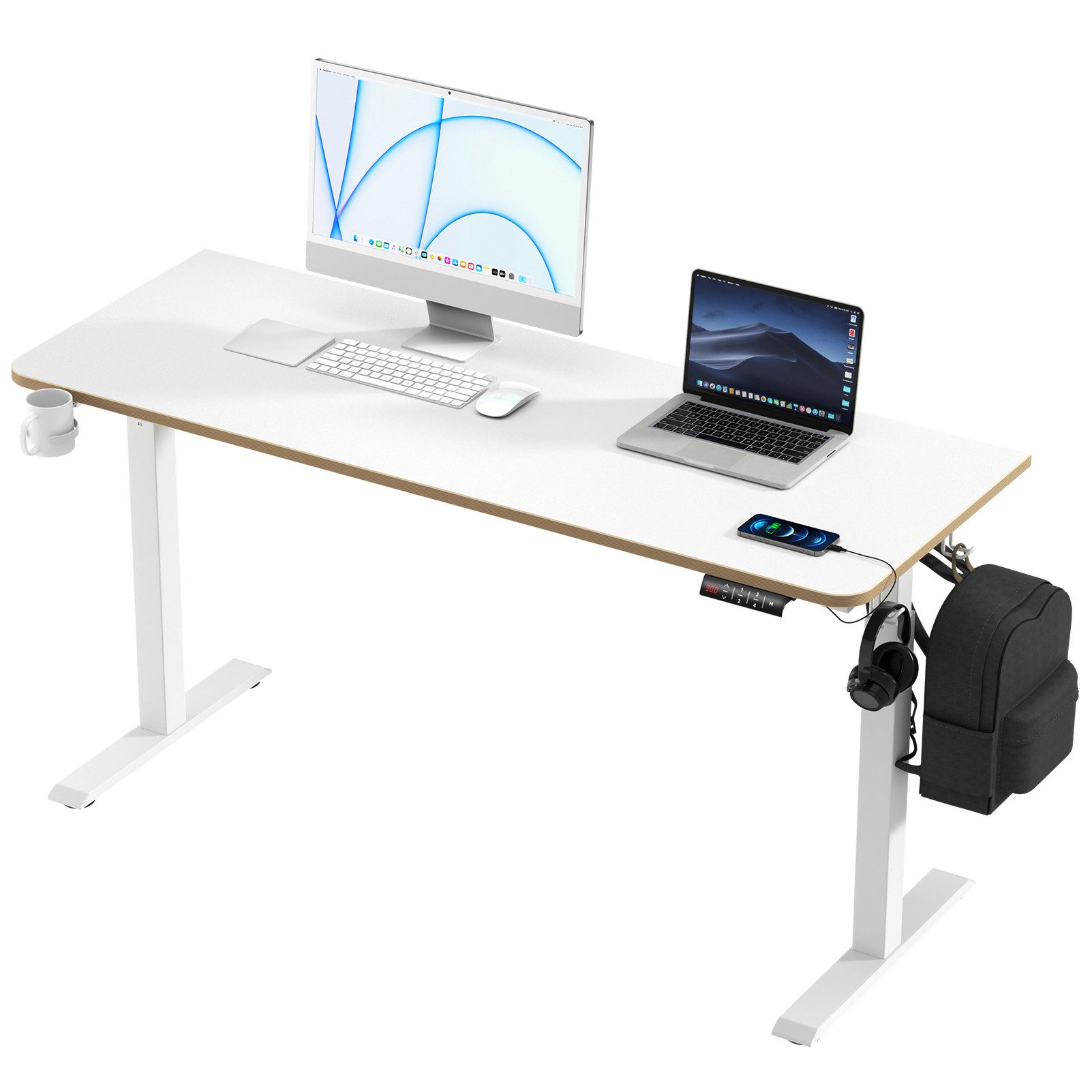 KOWO Schreibtisch Höhenverstellbarer Schreibtisch 160 cm Bürotisch mit Tisc günstig online kaufen