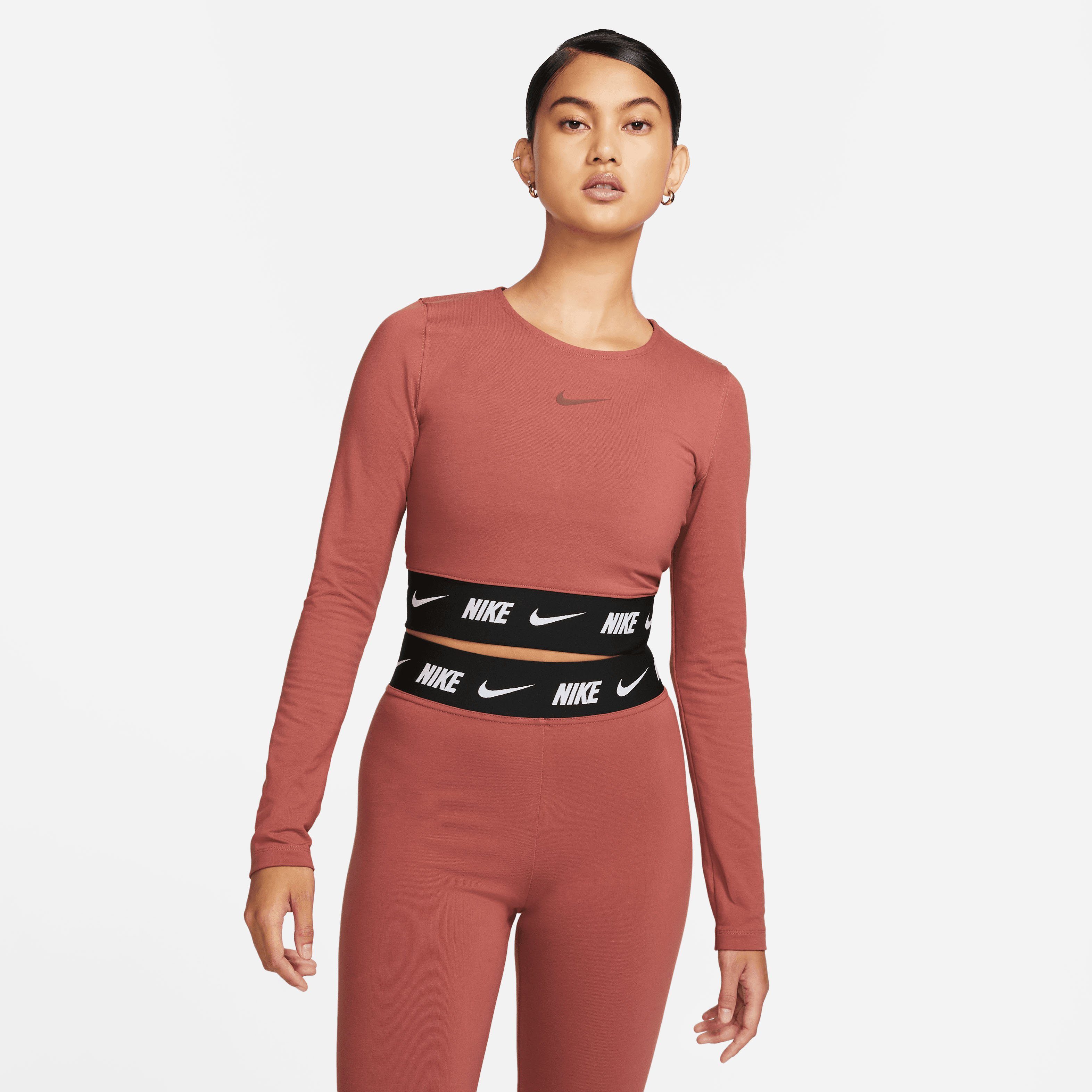 [Qualitätsgarantie und kostenloser Versand vorausgesetzt] Nike Sportswear LS CROP TAPE NSW W Langarmshirt TOP