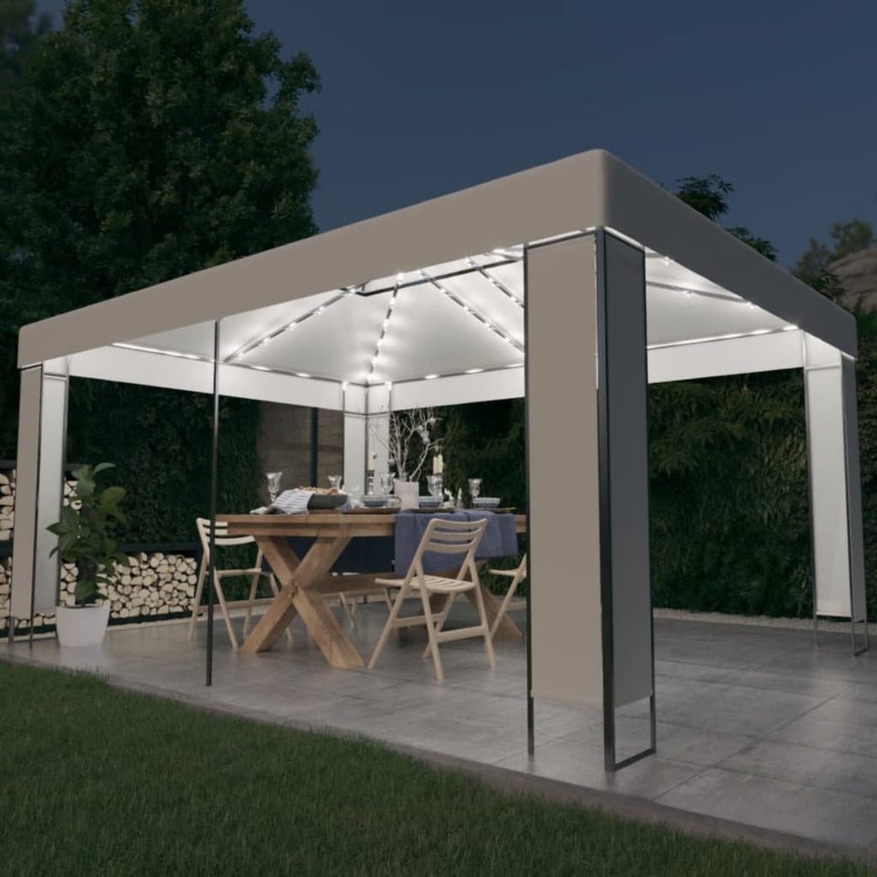vidaXL Partyzelt »Pavillon mit LED-Lichterkette Weiß 3×4 m«