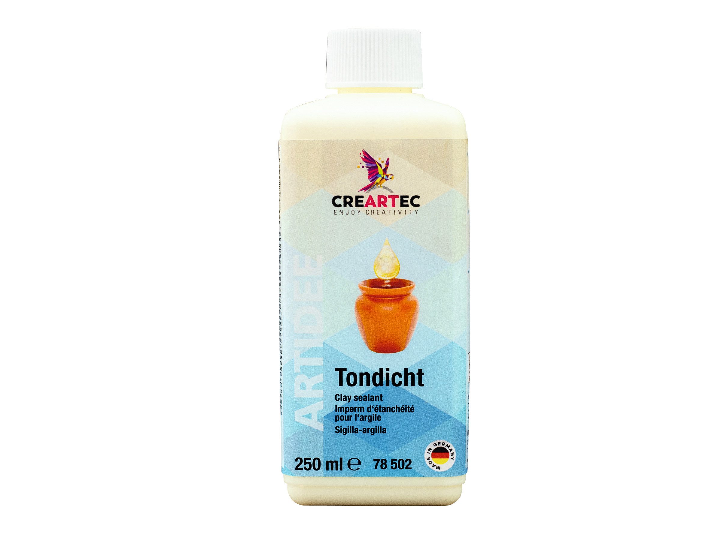 CREARTEC Klarlack Tondicht - 250ml, zum Versiegeln von Keramikoberflächen - Made in Germany
