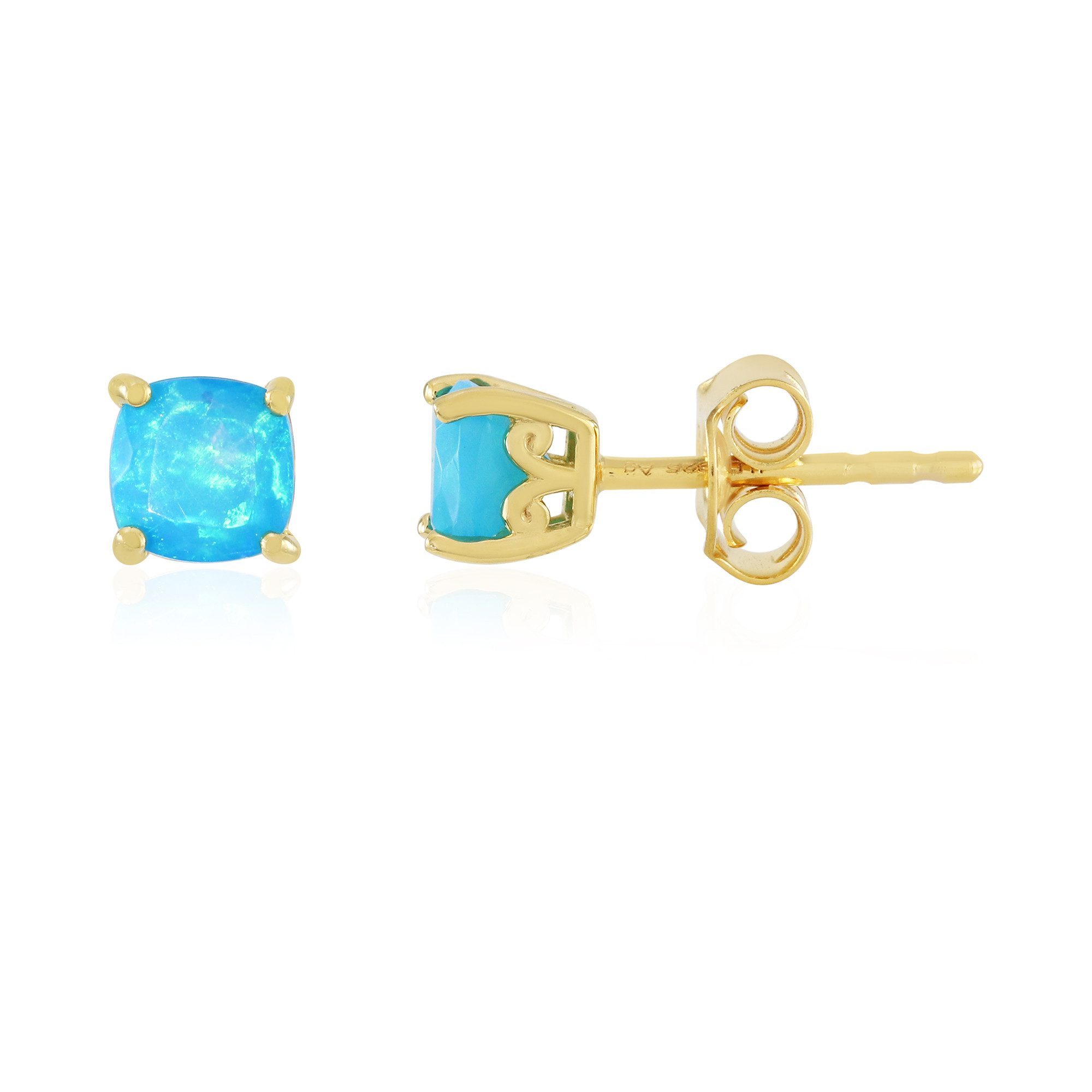 Cavill Ohrring-Set Cavill Ohrringe 1,4 ct blauer Opal, vergoldet 925er Silber (2-tlg)