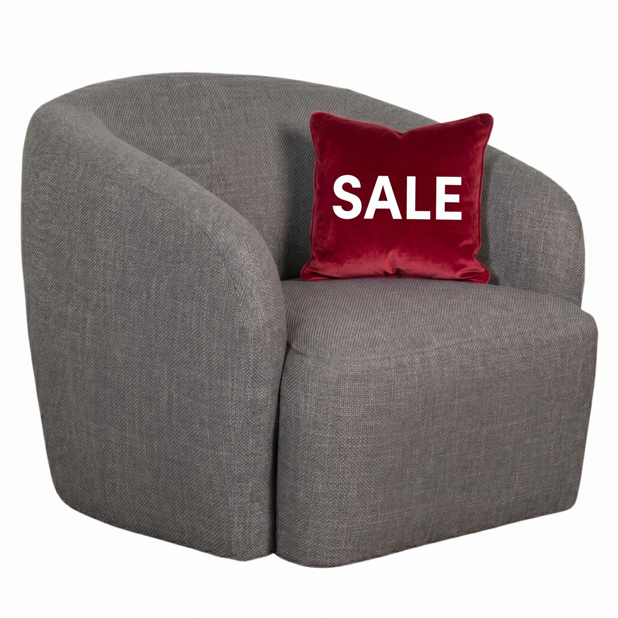 MR.DEKO Loungesessel Loconia – drehbarer Relaxsessel & Sessel Wohnzimmer (Einzelsessel, montiert geliefert, kombinierbar mit Sofa Loconia, 1-St), Sessel mit Drehfunktion, Komfortpolsterung & Strukturstoff