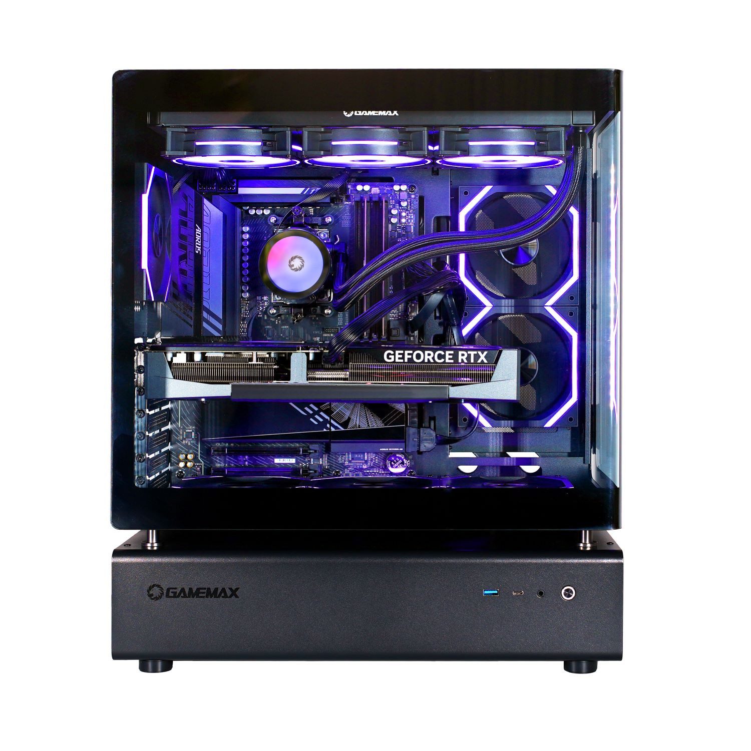 GAMEMAX N80 BK 8043 AMD Ryzen 9 9950X3D 32GB DDR5 2TB SSD RTX 5080 Gaming-PC (AMD Ryzen 9 9950X3D, RTX 5080, 32 GB RAM, 2000 GB SSD, Wasserkühlung, Windows 11,  – Bild 4 von 5