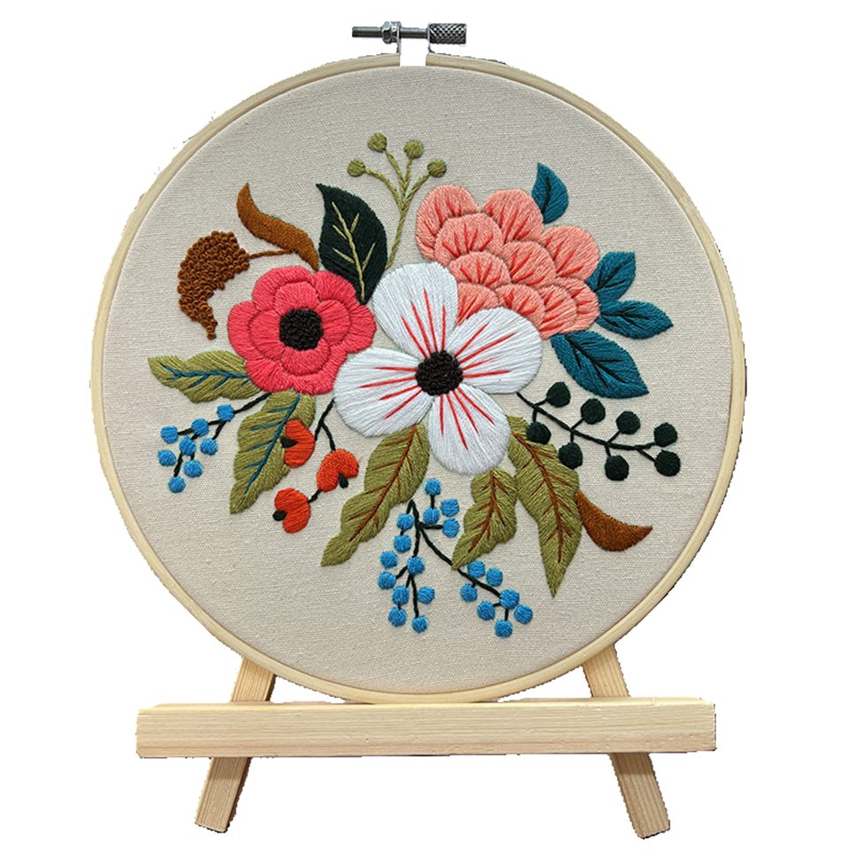 101DIYStudio Kreativset Stickset Erwachsene Anfänger mit vorgedrucktem Motiv, (Geschenk Geburtstag Hochzeit)