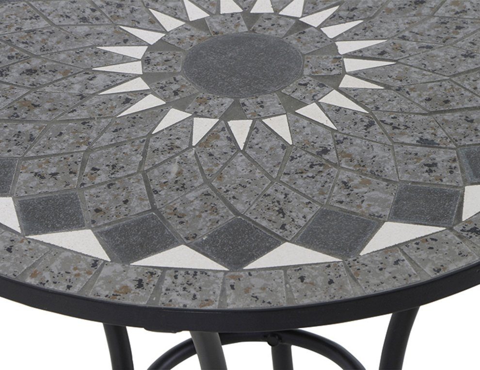 Siena Garden Gartentisch Como, Stahlgestell in matt schwarz, Tischplatte in Mosaikoptik