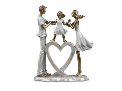formano Dekofigur Familie Herz 26 cm aus Kunststein gefertigt, gold metallic Oberfläche, Hochzeit