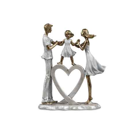 formano Dekofigur Paar mit Herz 25 cm x 14 cm, handgefertigte Deko-Figur aus Kunststein, Hochzeit