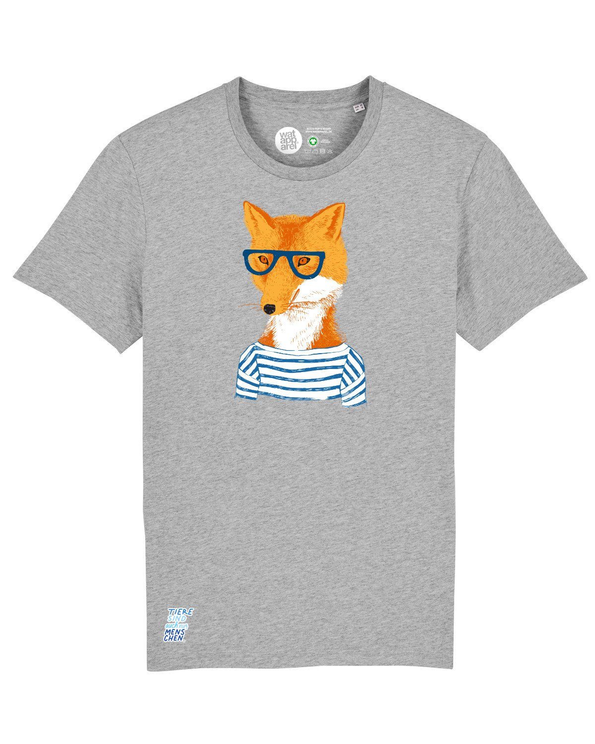 Print-Shirt wat? (1-tlg) Fuchs Apparel weiß