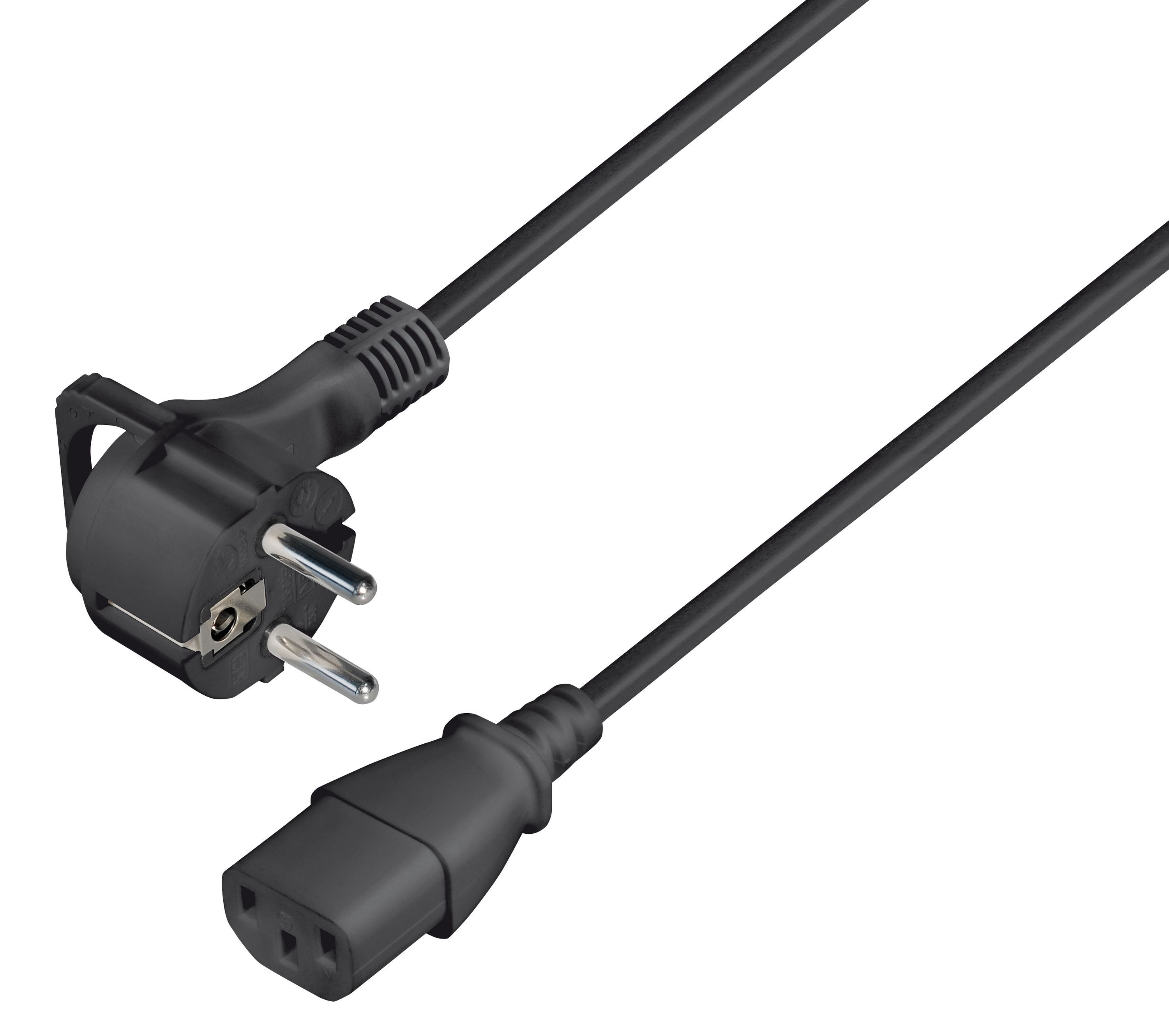 Maxtrack Stromkabel, Schutzkontaktstecker, Schutzkontaktstecker auf Kaltgerätestecker (350 cm), Stromkabel mit Flachstecker und Klapp-Griff