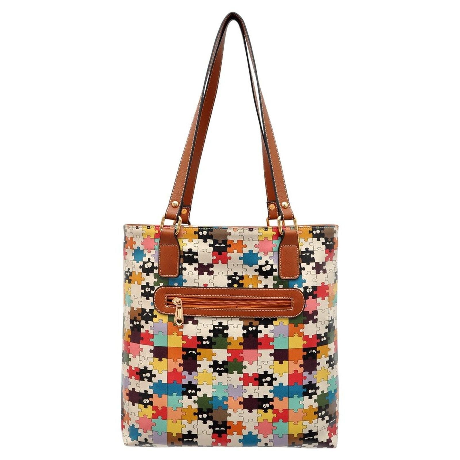 DOGO Umhängetasche Multi Pocket Bag Shopper-Tasche In The Puzzle Damen, Handgefertigt