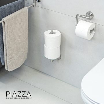 bremermann Toilettenpapierhalter Bad-Serie PIAZZA - Ersatzrollenhalter, Edelstahl matt & Glas