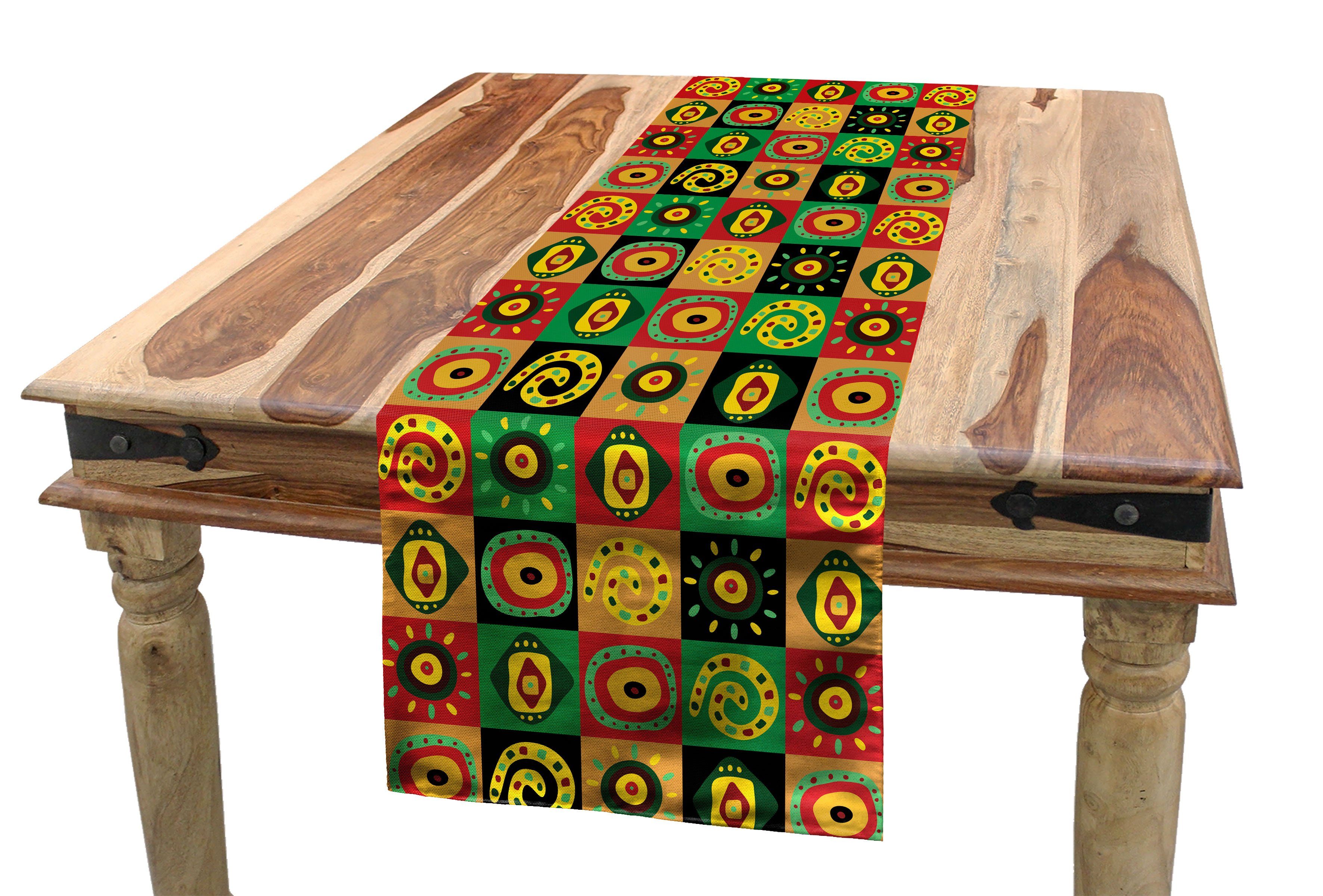 Abakuhaus Tischläufer Esszimmer afrikanisch Küche Dekorativer trippy Tischläufer, Rechteckiger