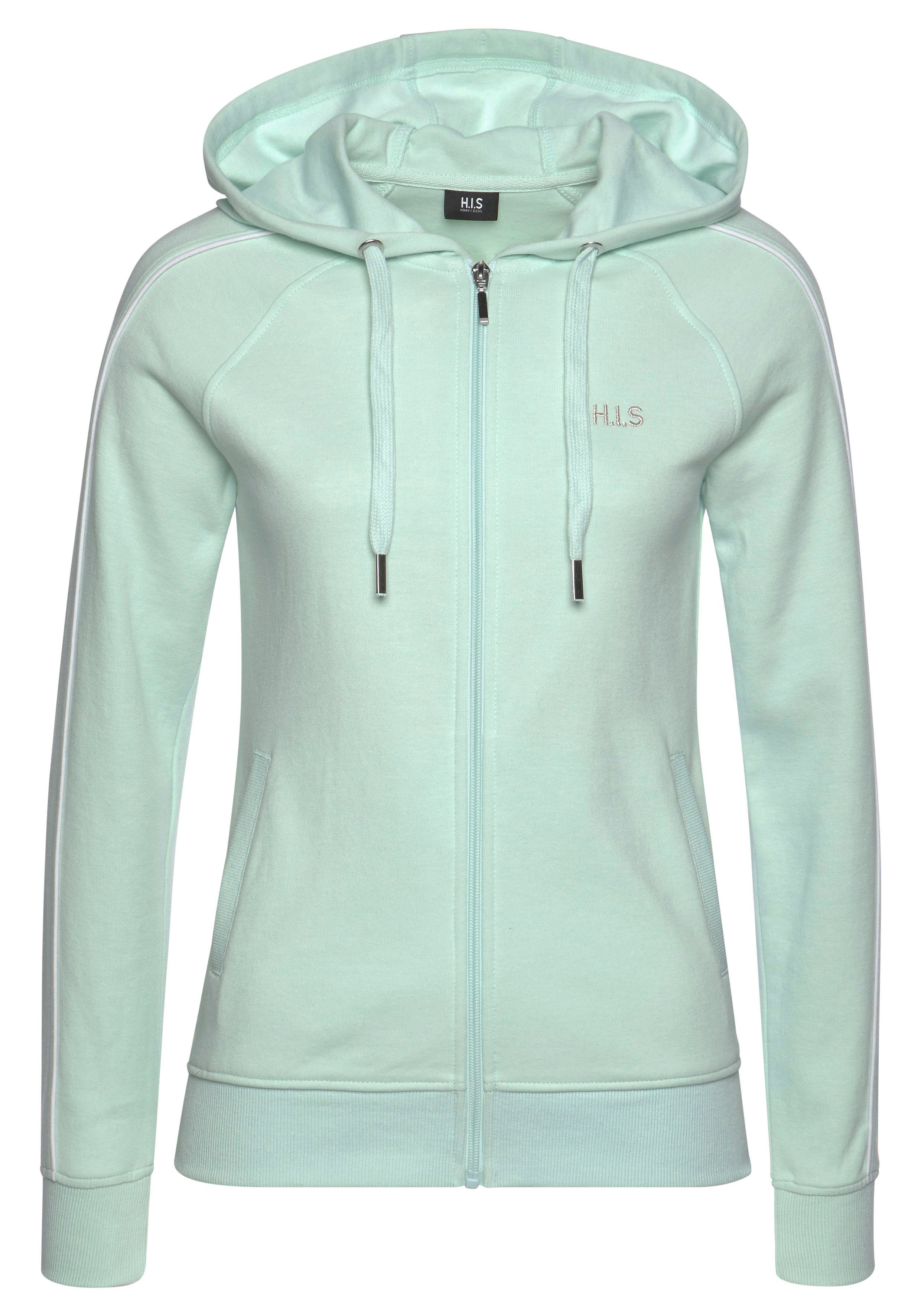 H.I.S Sweatjacke mit den an Piping Loungeanzug Ärmeln