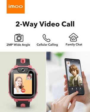 Imoo Smartwatch (1,4 Zoll), Kinder 4G Telefon mit langanhaltendem Video und Telefonanruf GPS Uhr