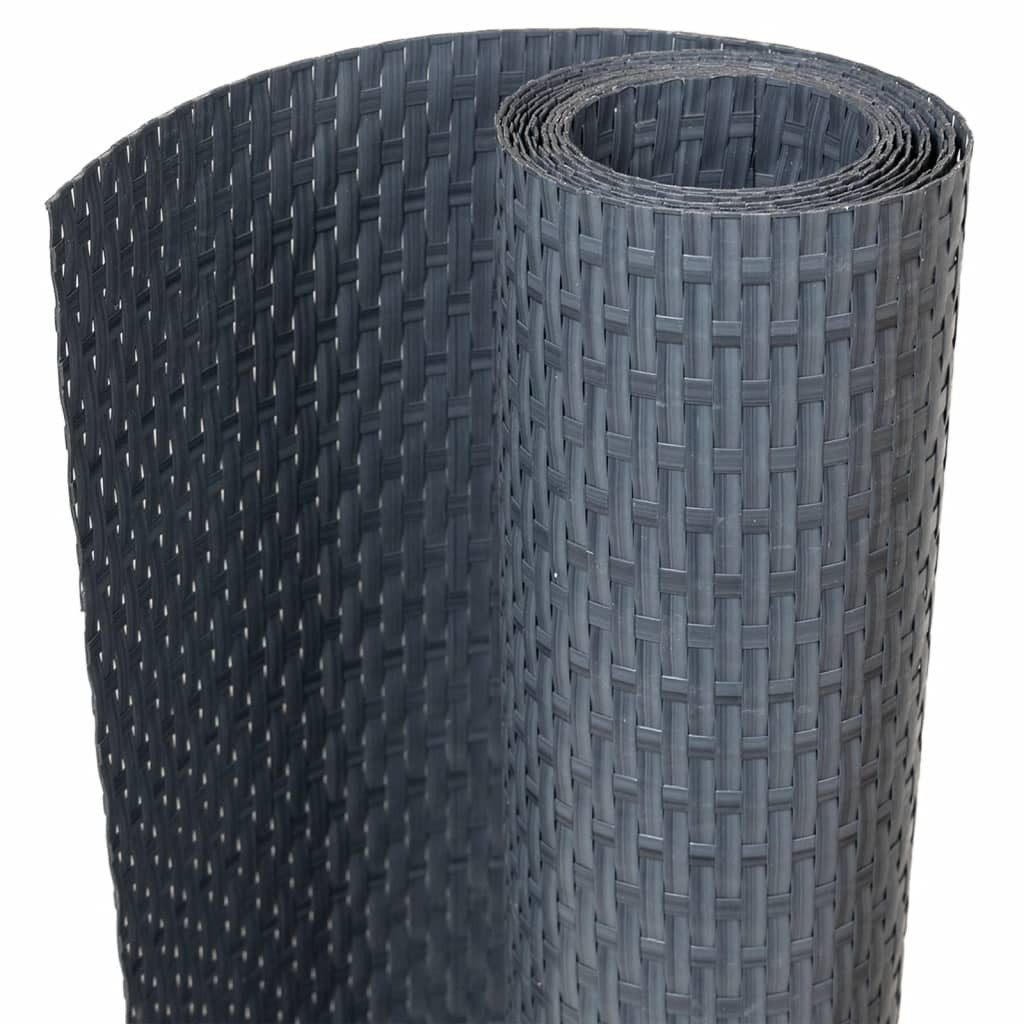 vidaXL Balkon-Sichtschutz Anthrazit 400x90 cm Poly Rattan, (1-St)