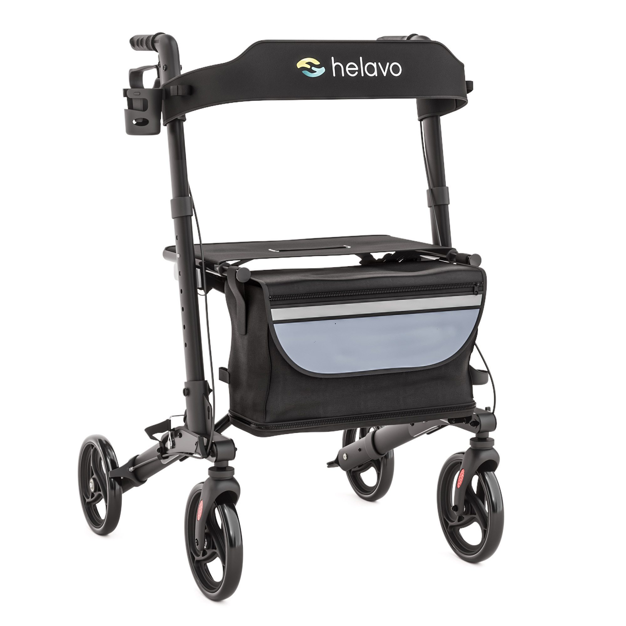 Helavo Rollator H1010, faltbarer Reise-Rollator mit Sitz und Reisetasche