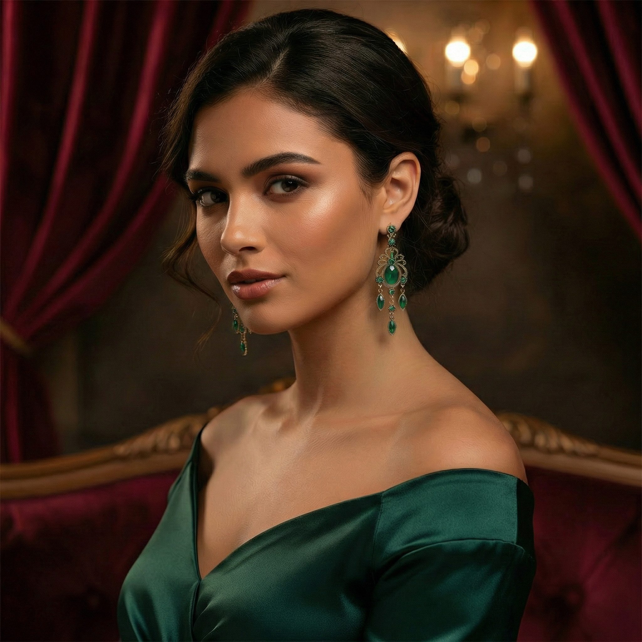 The Beauty House Ohrring-Set Boho Ohrhänger Damen – Ethno Vintage Schmuck mit Edelstein Design