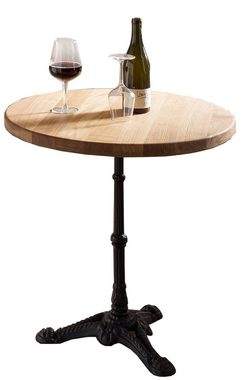 TPFLiving Bistrotisch Tamworth - aus massivem Wildeichenholz (rund, im Bistro-Stil, Designer Tisch - Holz - Esszimmertisch), Breite: 60 cm, Höhe: 74 cm, Tiefe: 60 cm