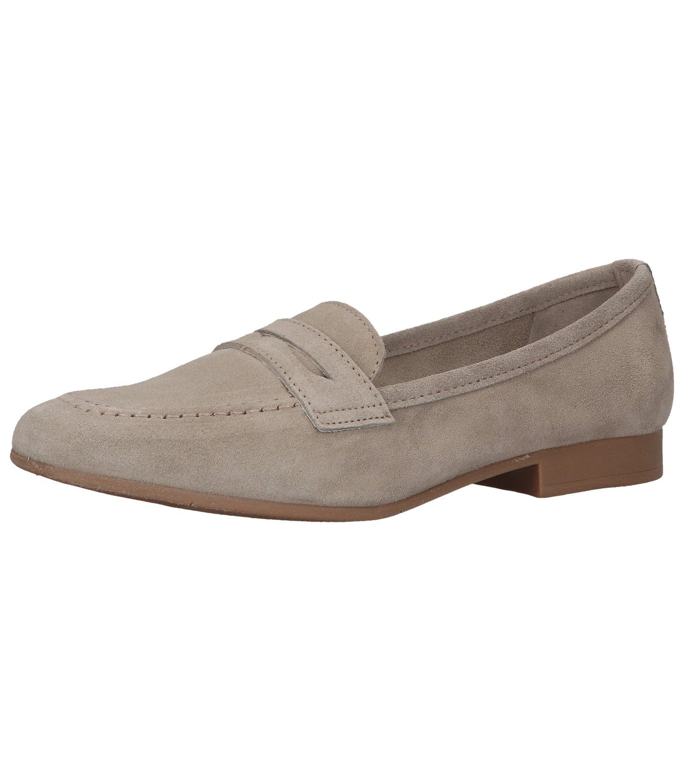 MARCO TOZZI Slipper Nubukleder Slipper Grau