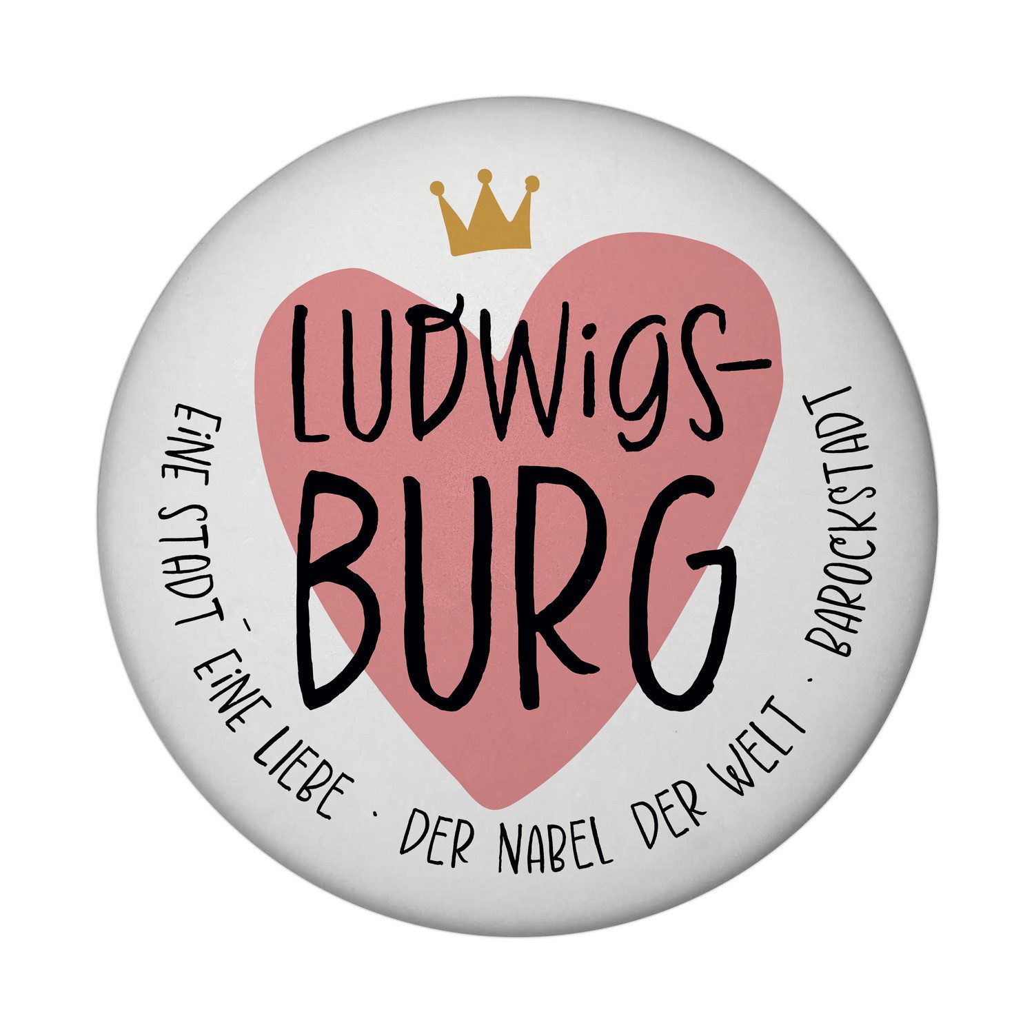 Magnet Ludwigsburg Magnet rund Herz und Text
