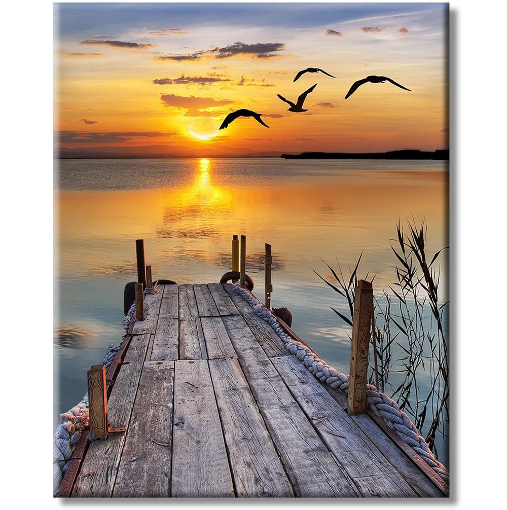 CLTYQ Malen nach Zahlen Malen nach Zahlen für Erwachsene – DIY Ölgemälde-Set,40 x 50 cm, mit Handbemalung, inklusive 3 Pinseln und Acrylfarben,Geschenk