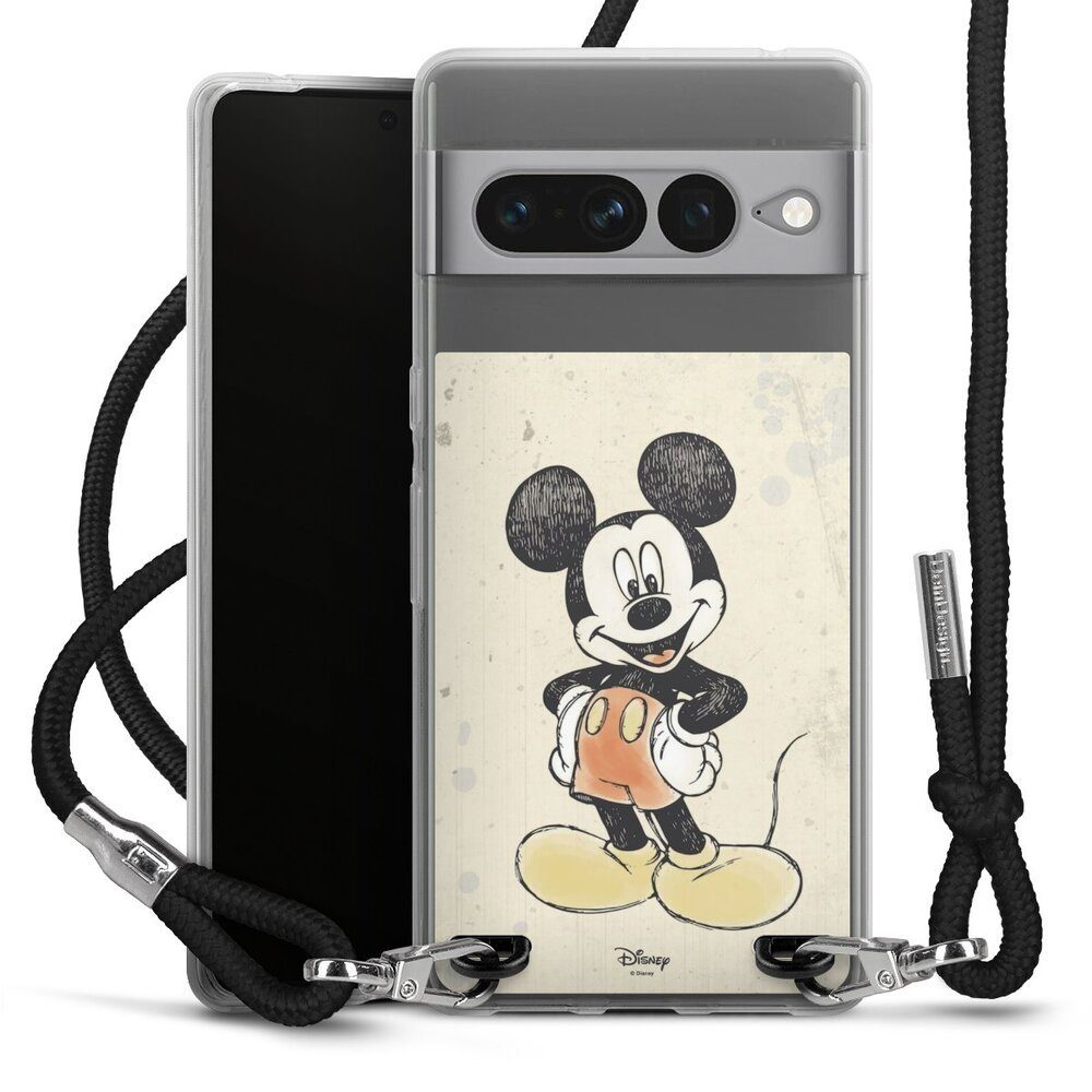 DeinDesign Handyhülle Offizielles Lizenzprodukt Mickey & Minnie Mouse  Wasserfarbe, Google Pixel 7 Pro Handykette Hülle mit Band Case zum Umhängen