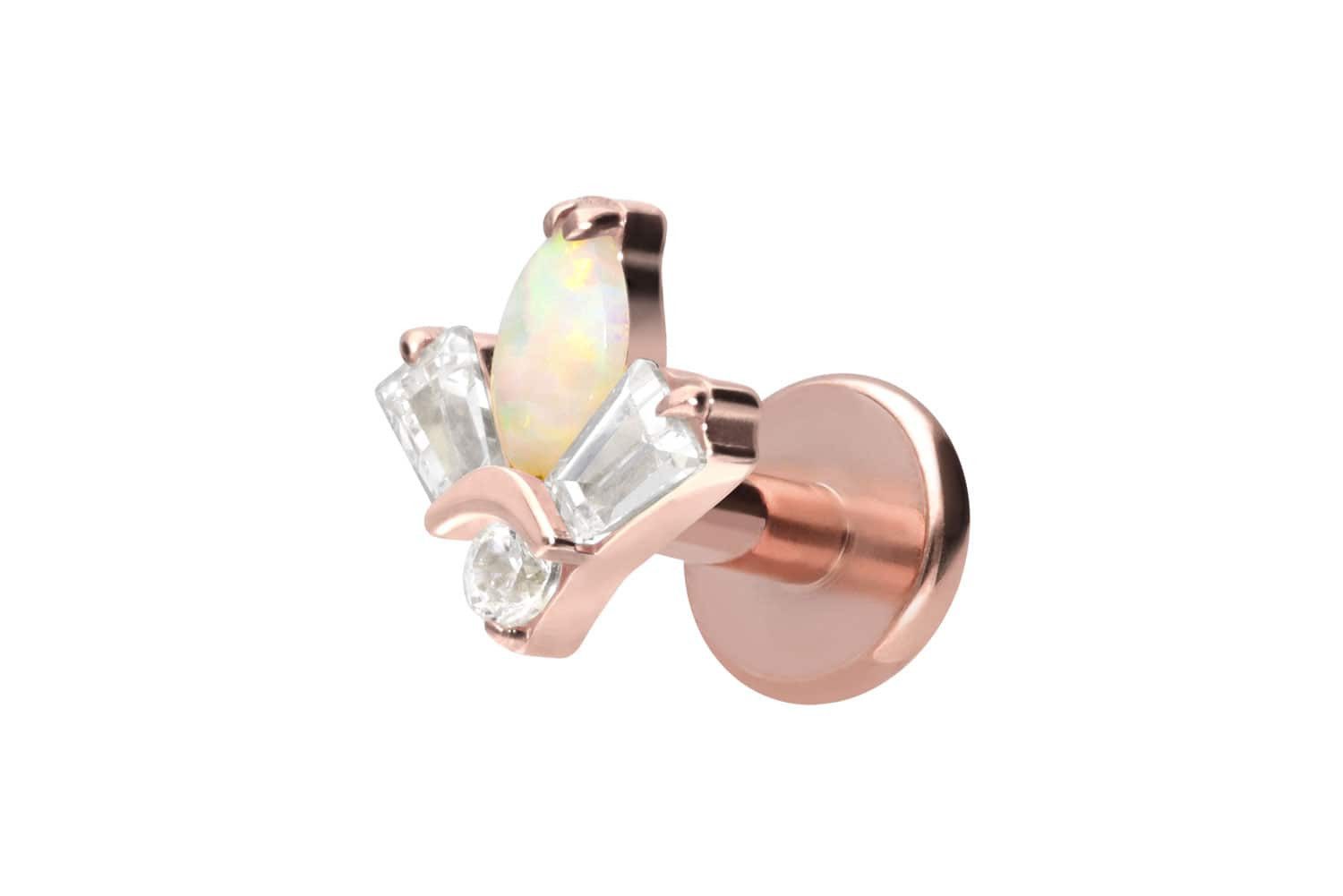 Piercing-Set Titan Labret mit Innengewinde LOTUSBLÜTE