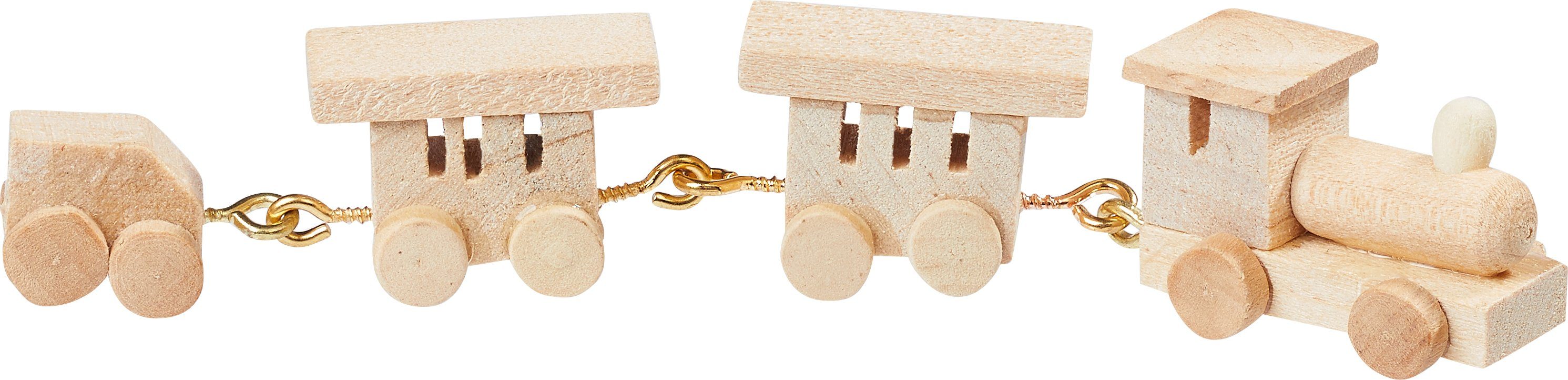 HobbyFun Dekofigur Miniatur Holzeisenbahn, 9,7 cm x 1,5 cm