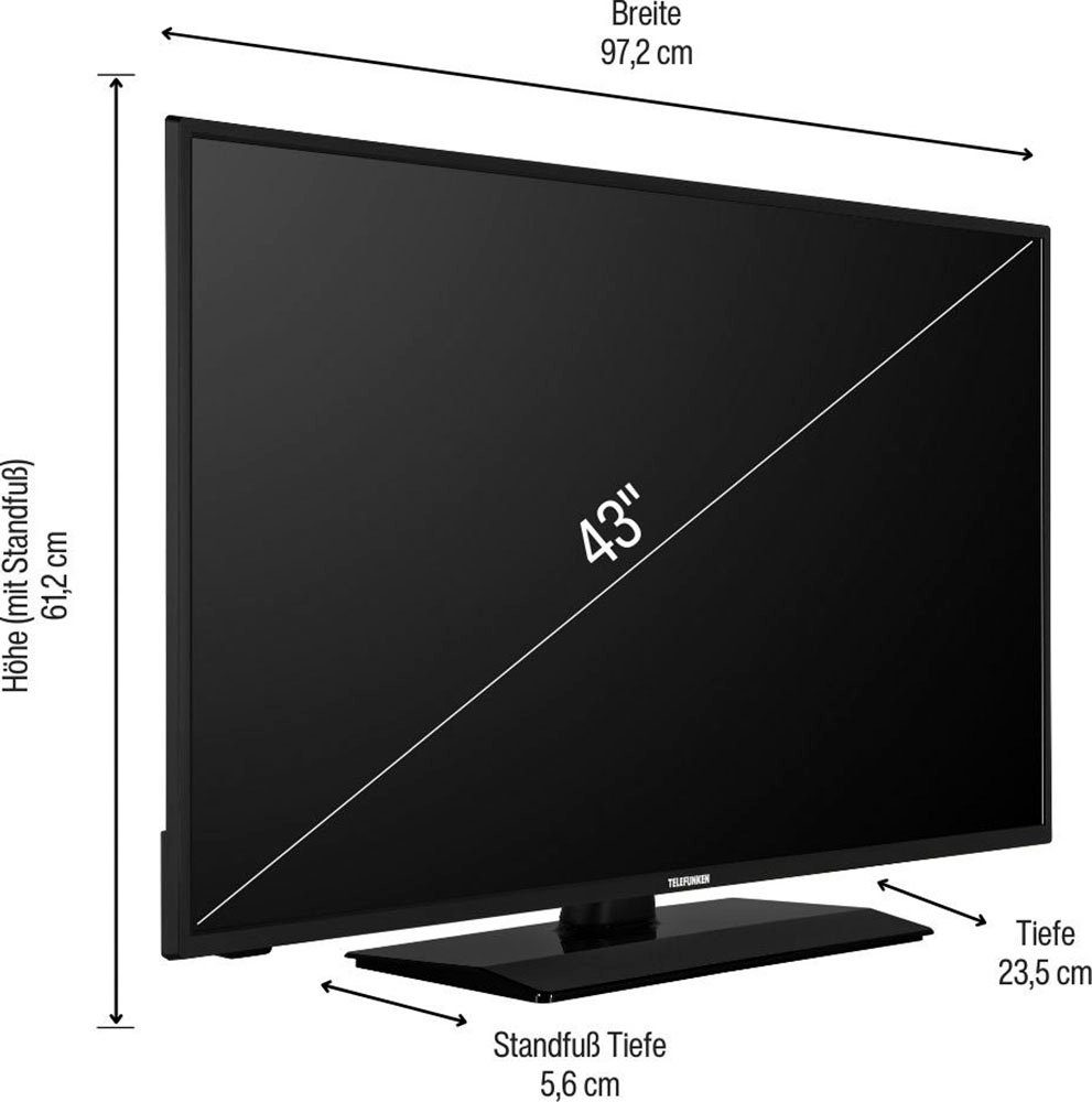 HD, Telefunken D43F500M4CWI Full LED-Fernseher Smart-TV) Zoll, (108 cm/43