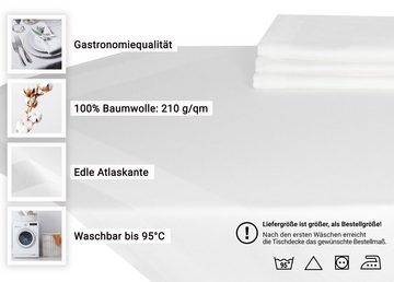 ZOLLNER Tischdecke (4-tlg), umlaufende Atlaskante, 80 x 80 cm, 100% Baumwolle, Vollzwirn, vom Hotelwäschespezialisten