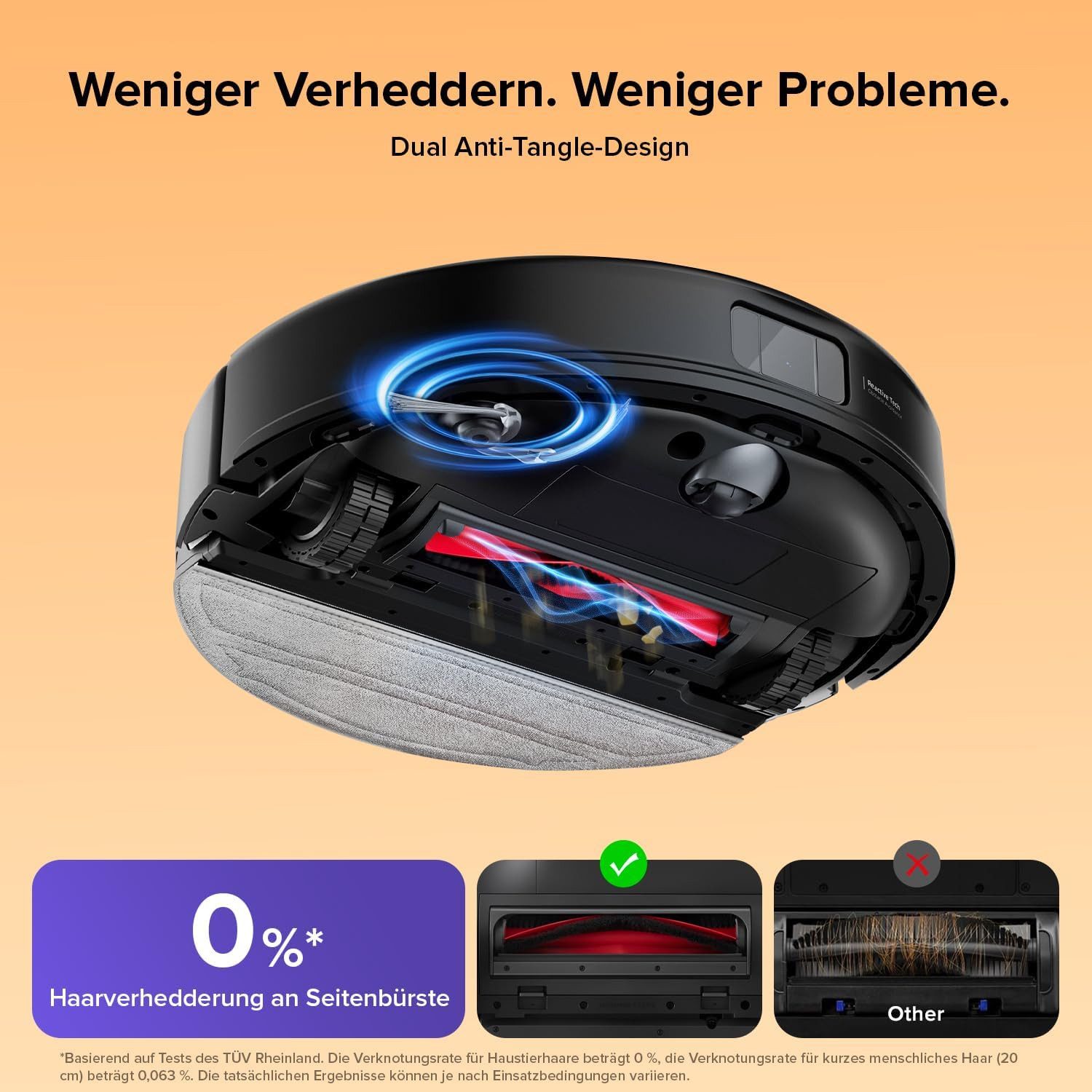 Roborock Saugroboter Q10 S5 Roboter Staubsauger, 10000 Pa HyperForce Saugkraft, Dual Anti-Tangle System, Auto Lifting Mopping, Ideal für Tierhaare, Teppiche, Hartböden