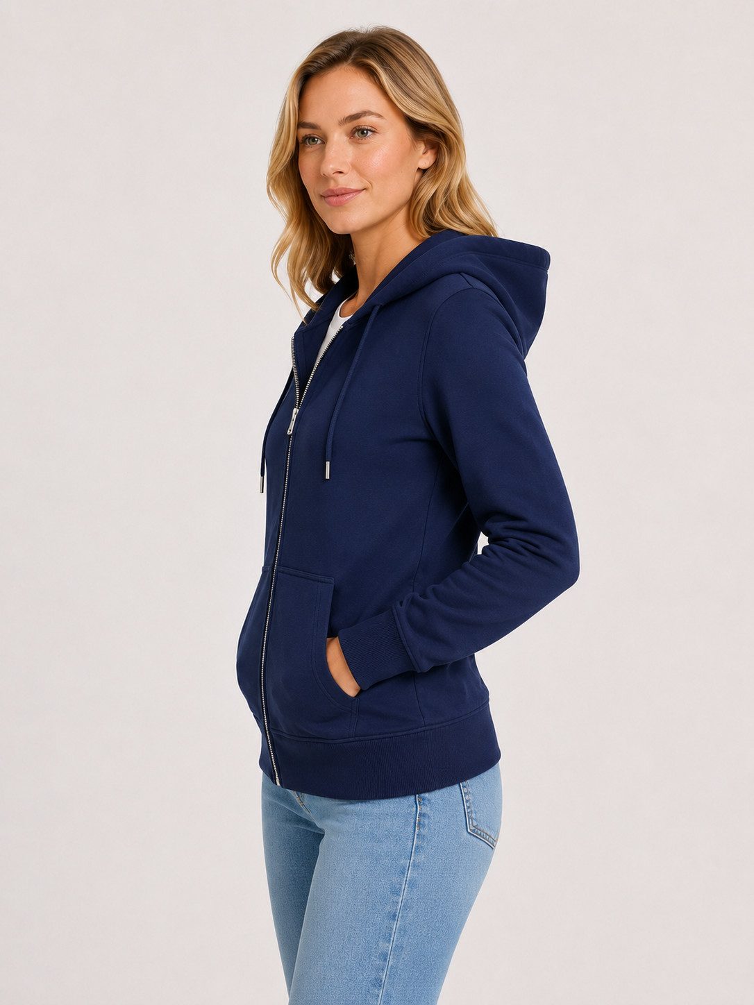 S&S Kapuzensweatjacke (Packung, 1-tlg., Damen) Sweatjacke mit Reißverschluss Kapuze und Eingrifftaschen