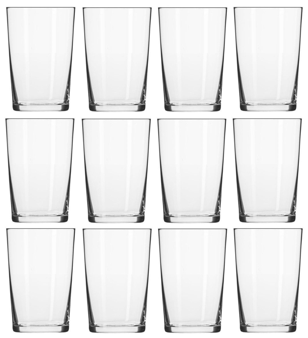 KESSMANN Gläser-Set Krosno 250ml Trinkgläser 12 Teilig Wasserglas Glas Saftglas Set Tasse, Glas, Getränkeglas Teegläser Allzweckgläser Glass Tee Eistee Säfte