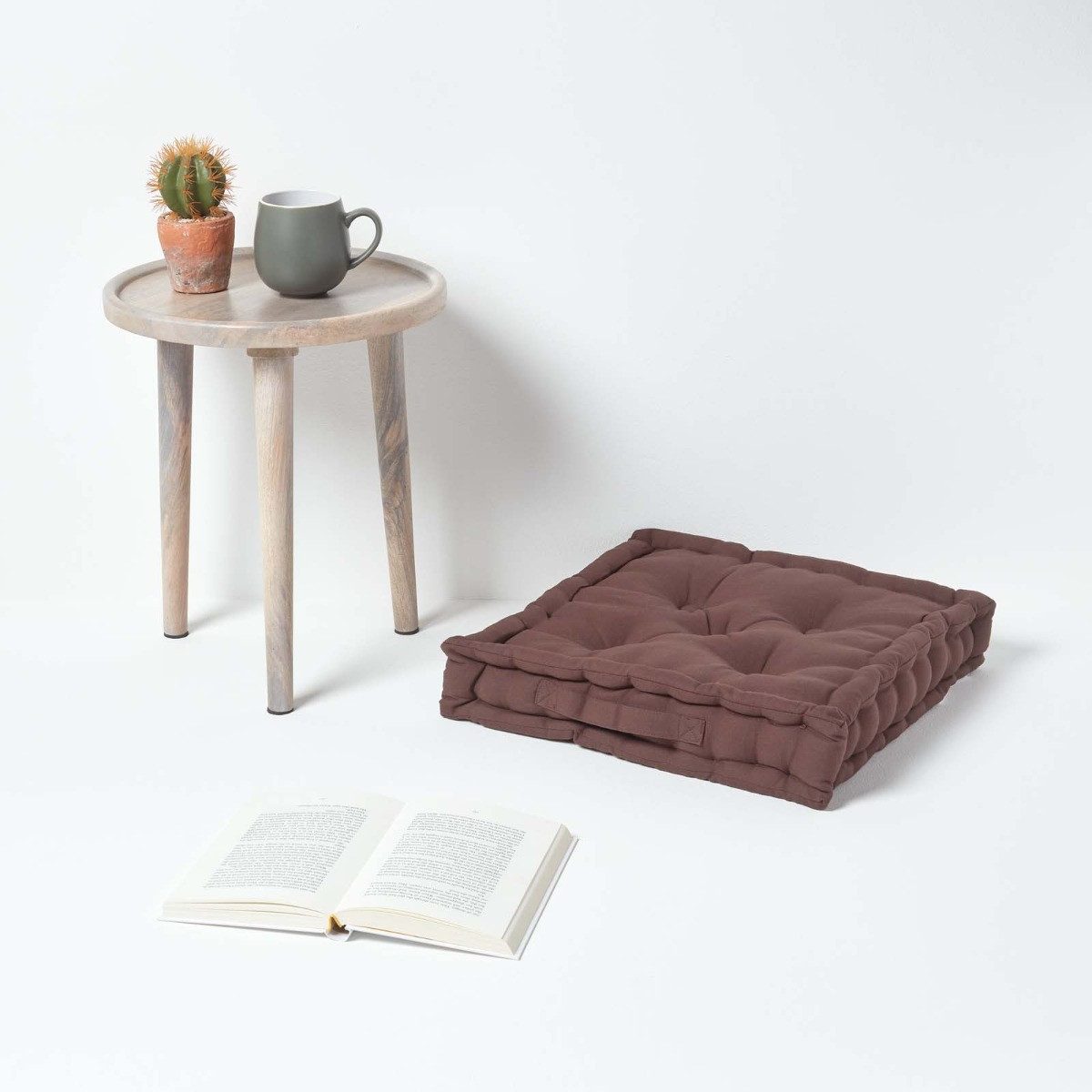Homescapes Bodenkissen Sitzkissen unifarben braun 40 günstig online kaufen