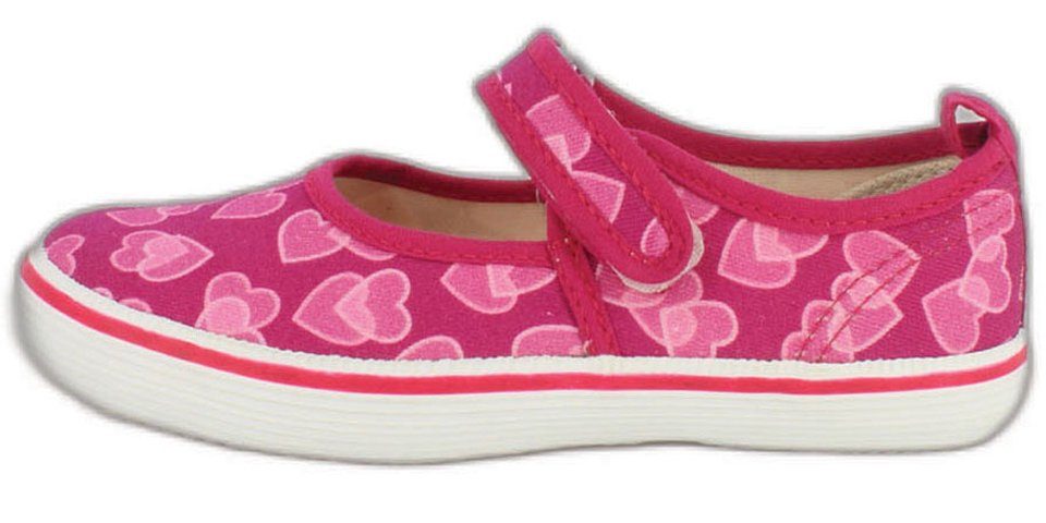 Beck Leichter Leinenschuh Herz Hausschuh (kräftige Farben sorgen für gute Laune, Mädchen-Traum) Obermaterial + Futter aus 100% Baumwolle