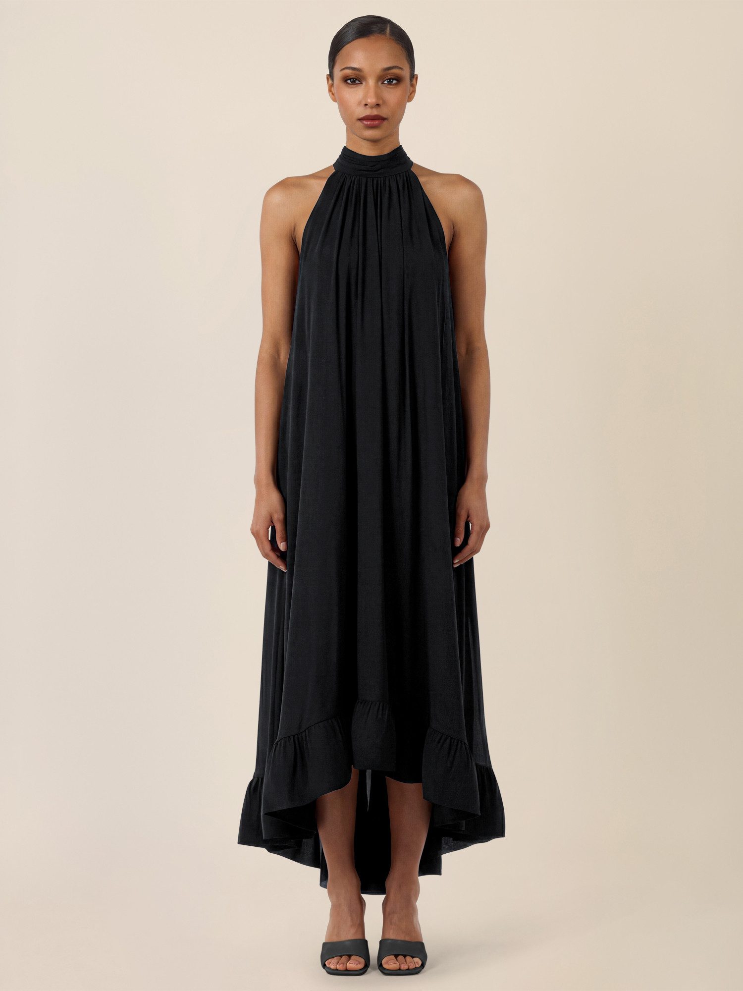 Apart Chiffonkleid mit Volantsaum
