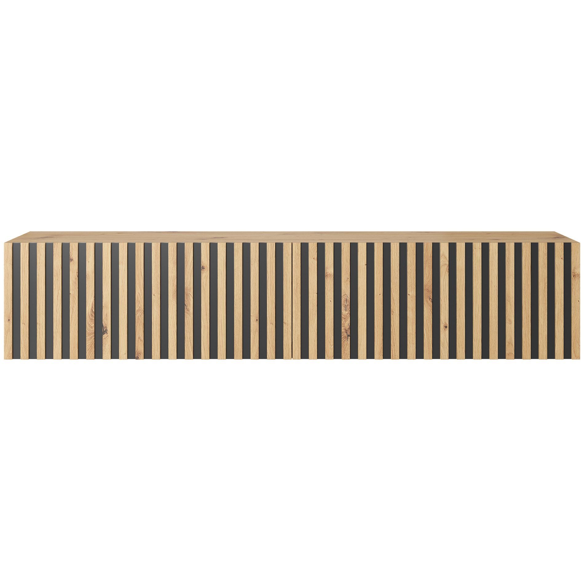 Selsey TV-Schrank TELIRE Hängend mit 2 grifflosen Lamellenfronten, 138,6 cm günstig online kaufen