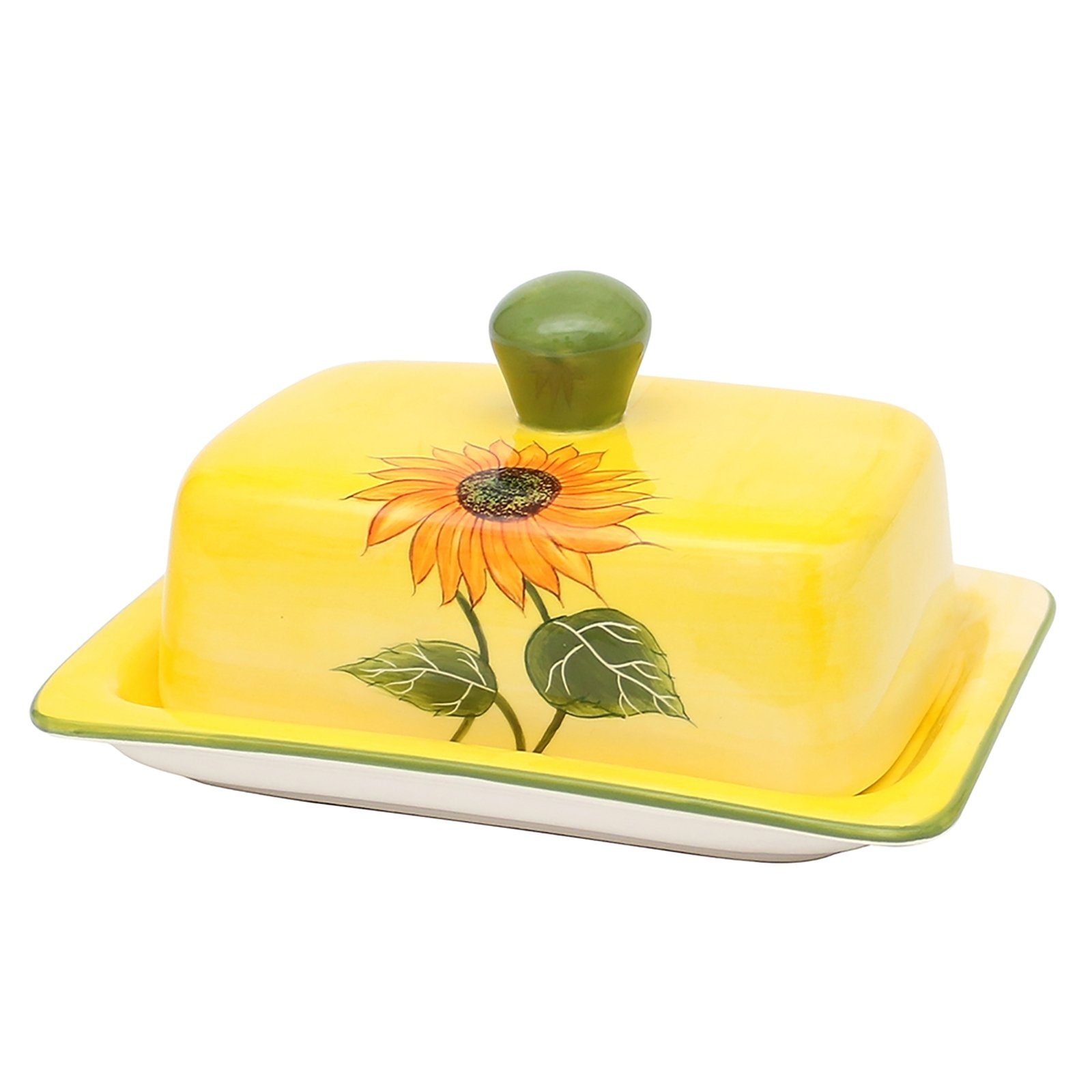 Sonnenblume, Butterdose (2-tlg) Butterdose Dolomite SIGRO Keramik,