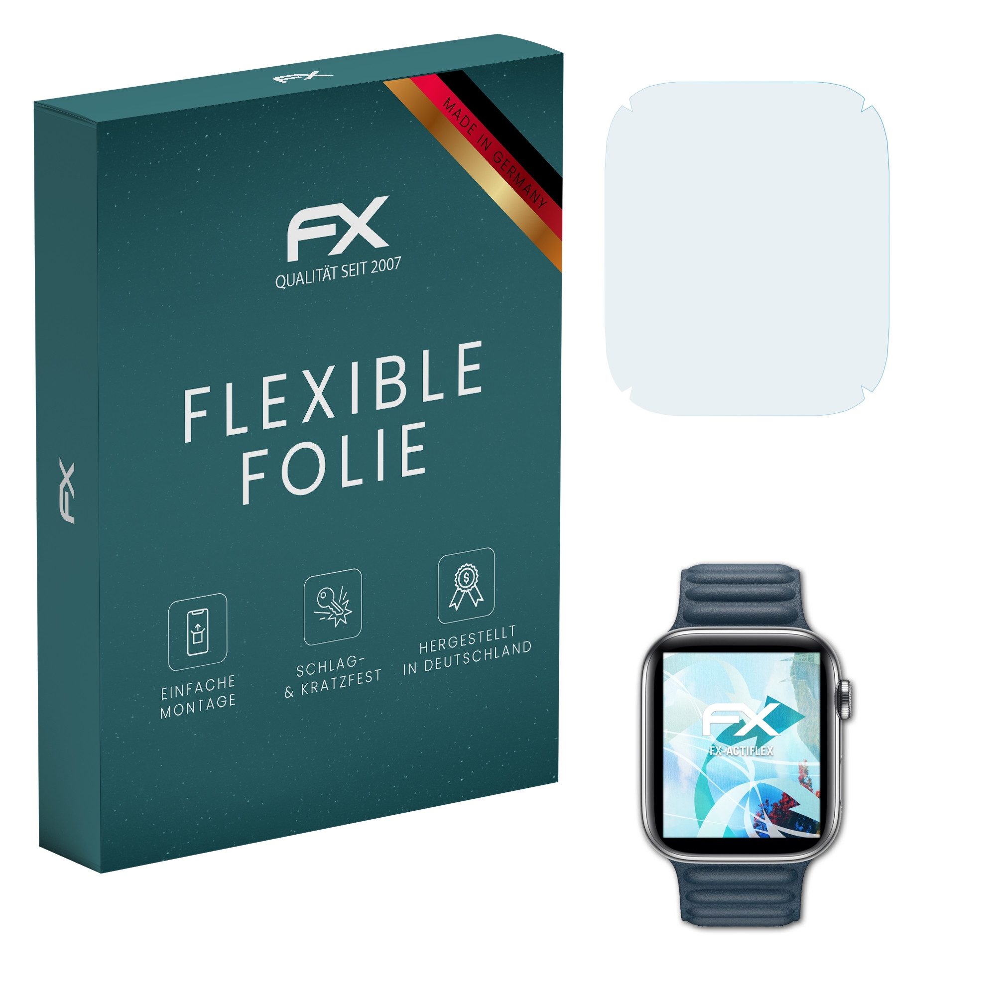 atFoliX Schutzfolie Displayschutzfolie für Apple Watch 40 mm Series 6, (3 Folien), Ultraklar und flexibel