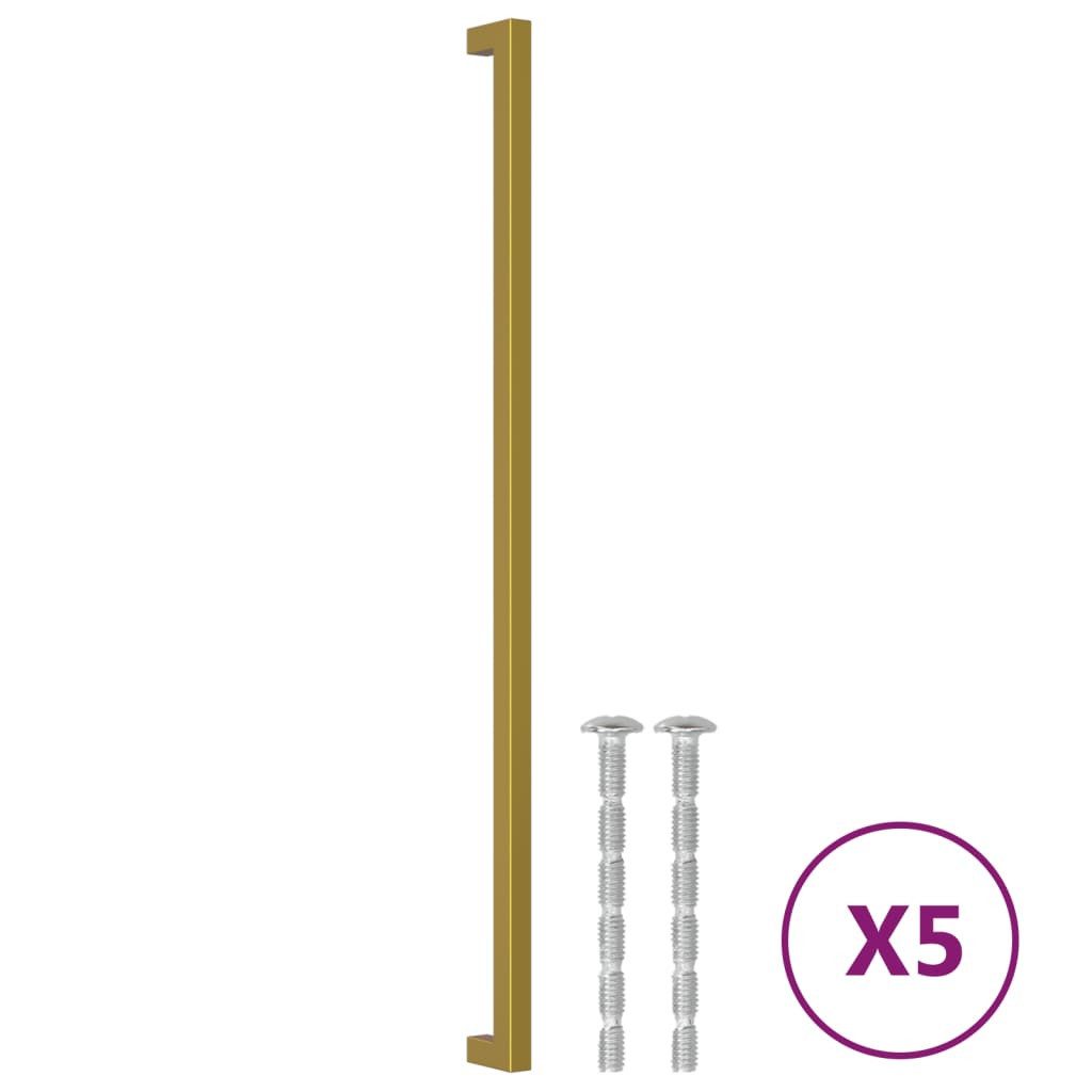 vidaXL Möbelgriff 480 mm Möbelgriffe 5 Stk Golden 480 mm Edelstahl Möbelknopf Schrankgri