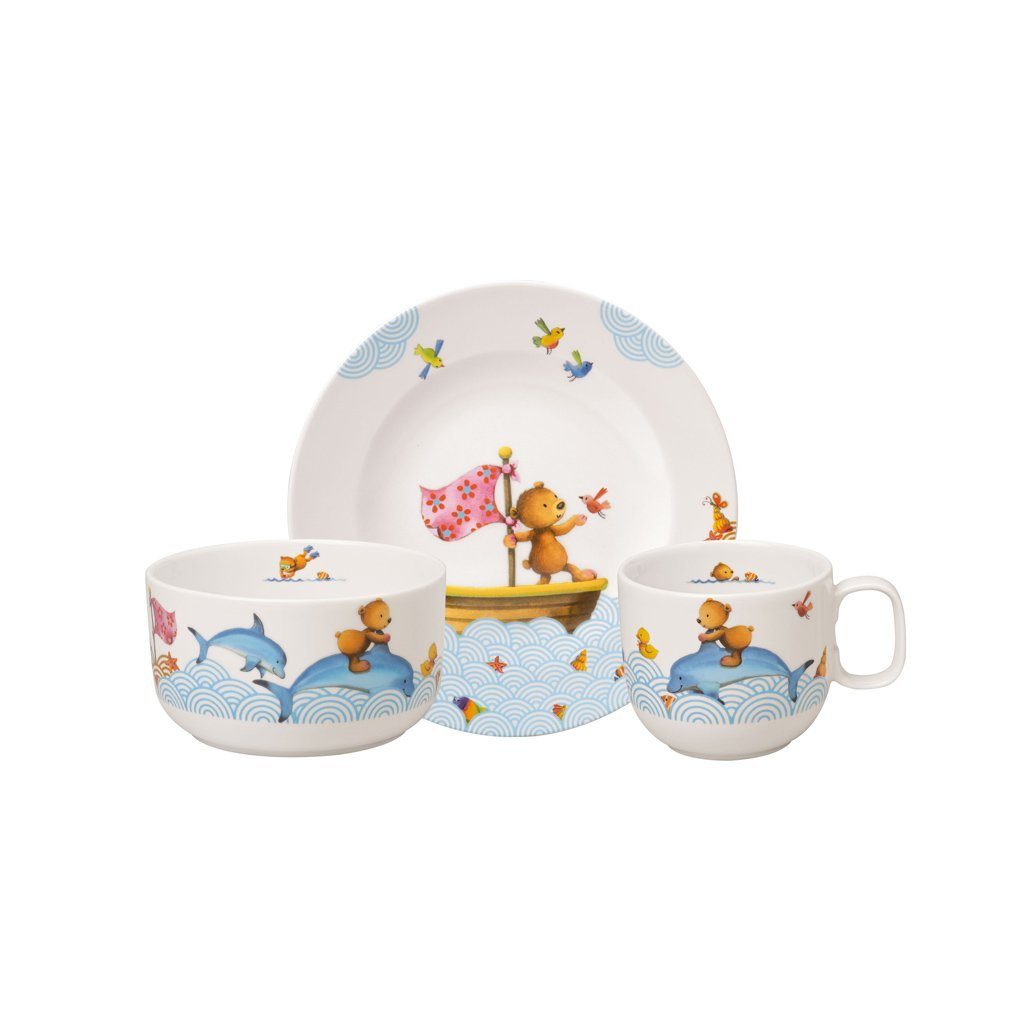 Villeroy & Boch Kindergeschirr-Set Kiddys Geschirr (3-tlg), 1 Personen, Porzellan