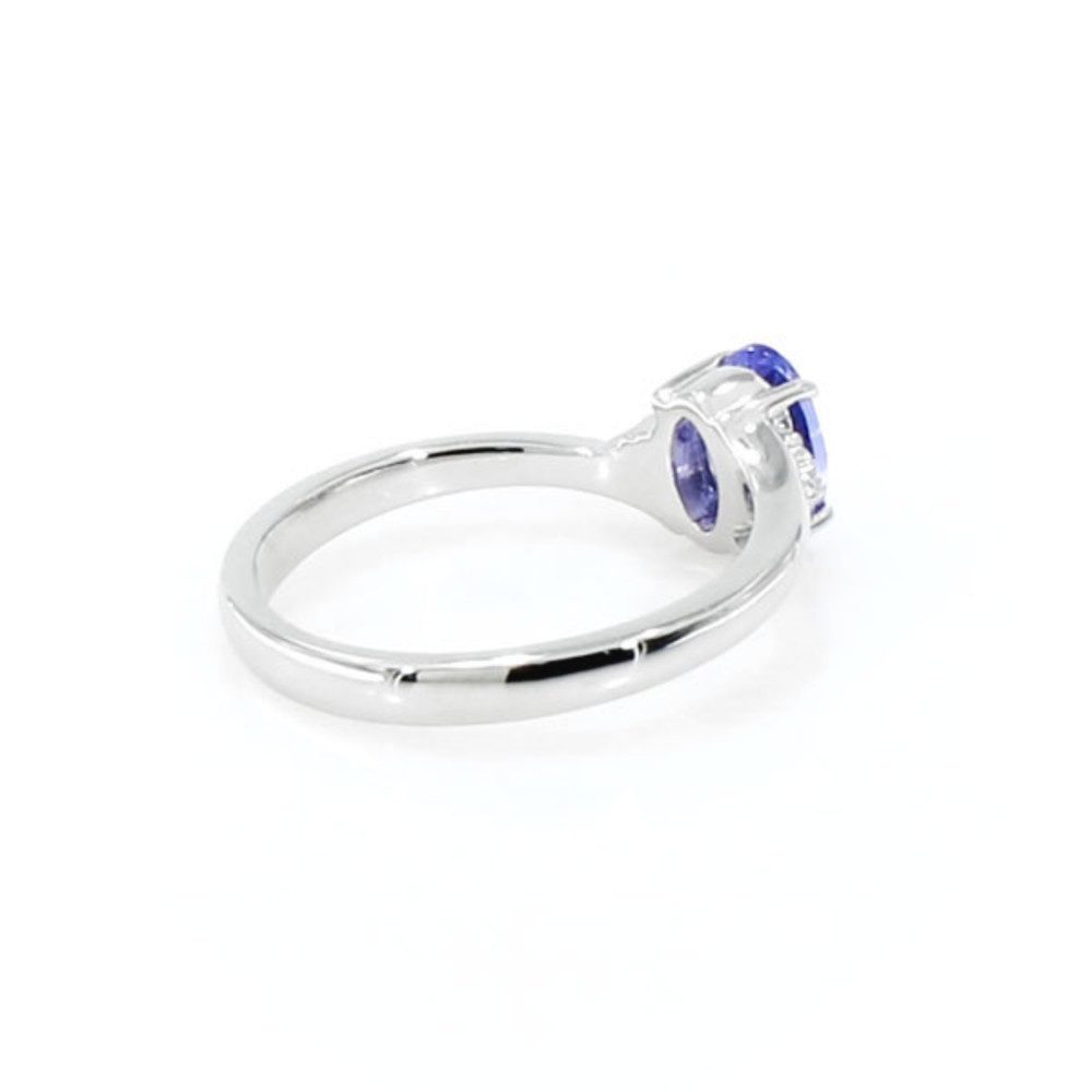 Cavill Silberring Tansanit Ring 0,79 ct Oval, 6 Zirkone, 925 Silber platin (1-tlg)