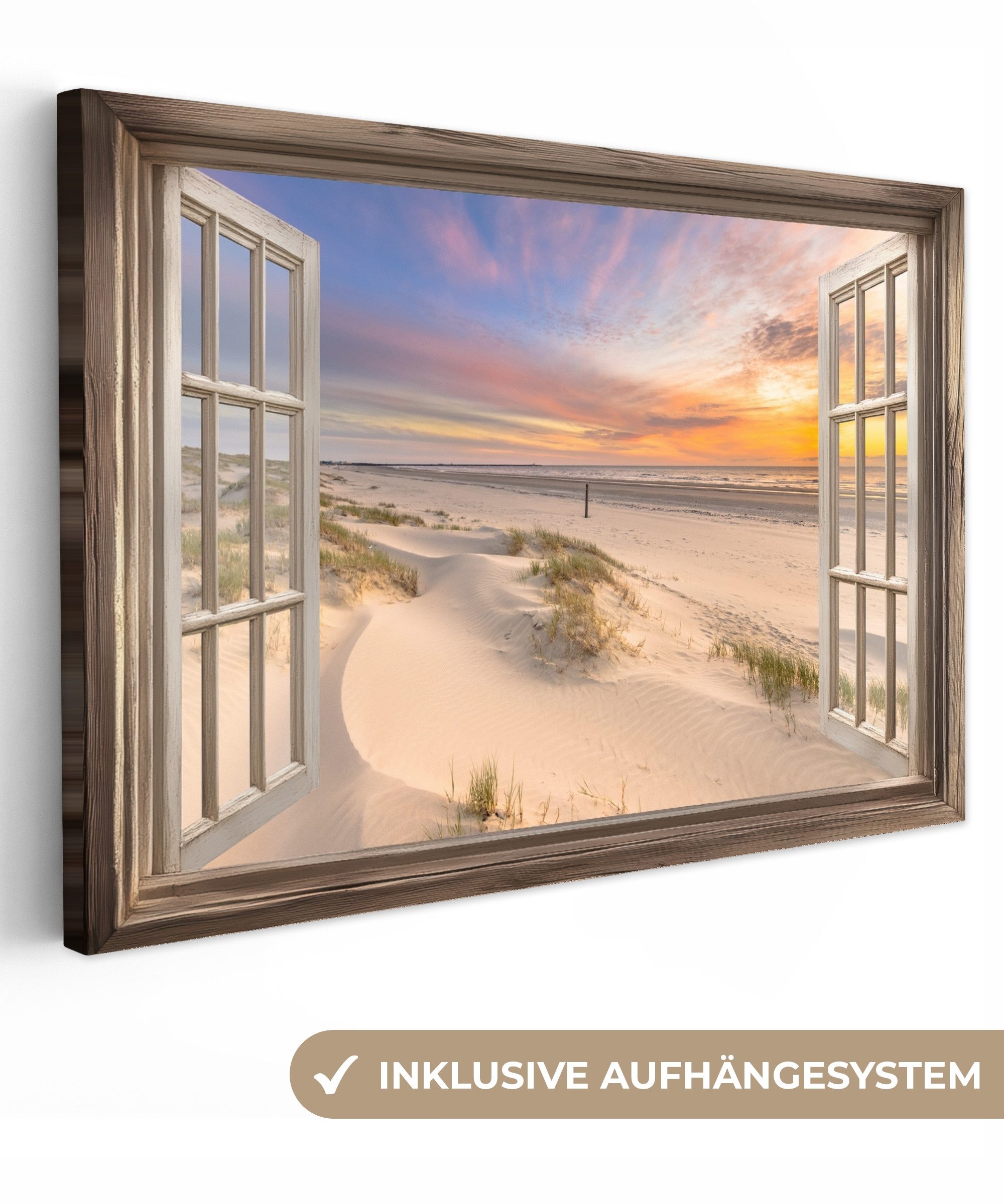 OneMillionCanvasses® Leinwandbild Aussicht - Strand - Dünen - Natur - Lands günstig online kaufen