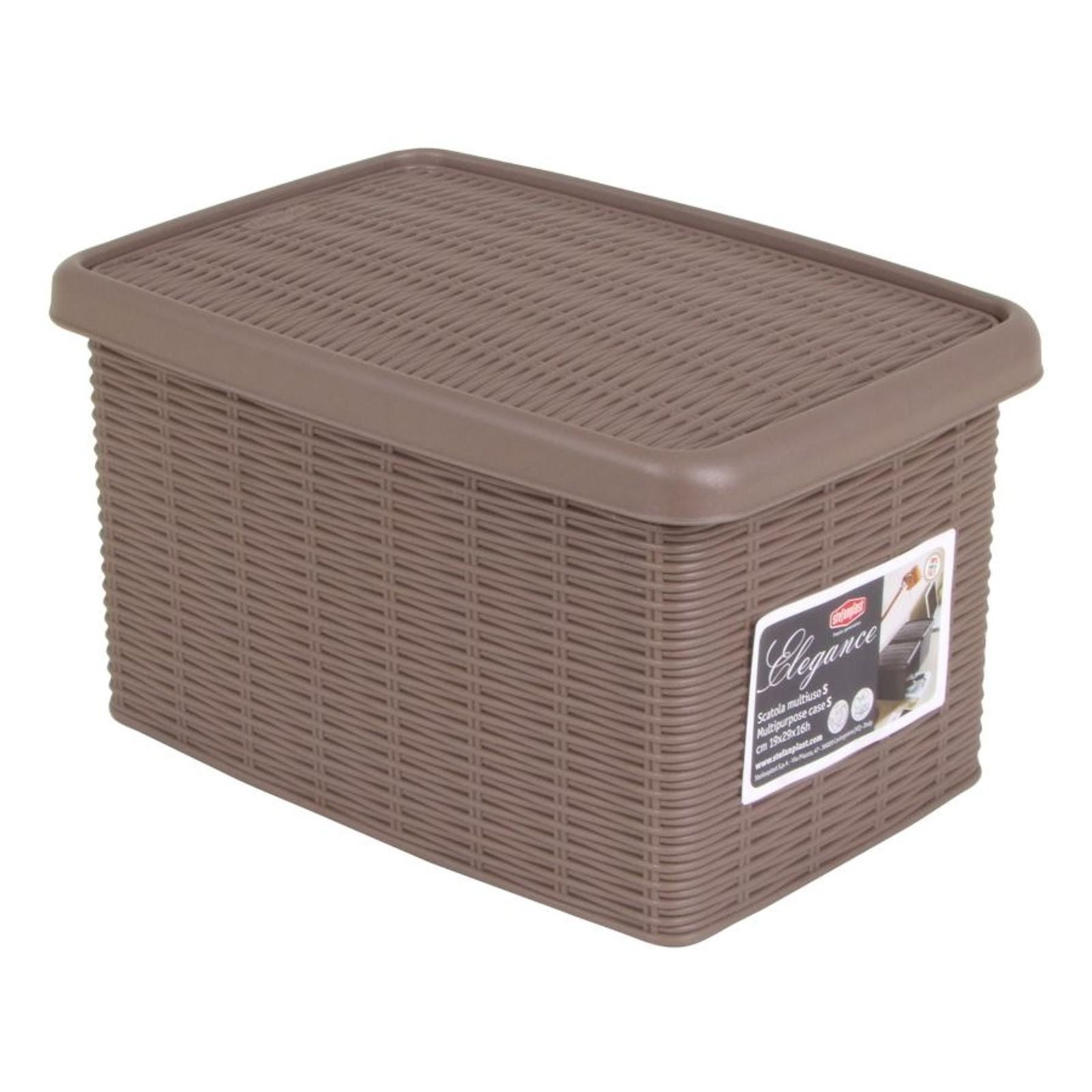 Stefanplast Aufbewahrungsbox Box Elegance taupe Rattanoptik Aufbewahrungsbox Allzweckbox Ordnungsbo