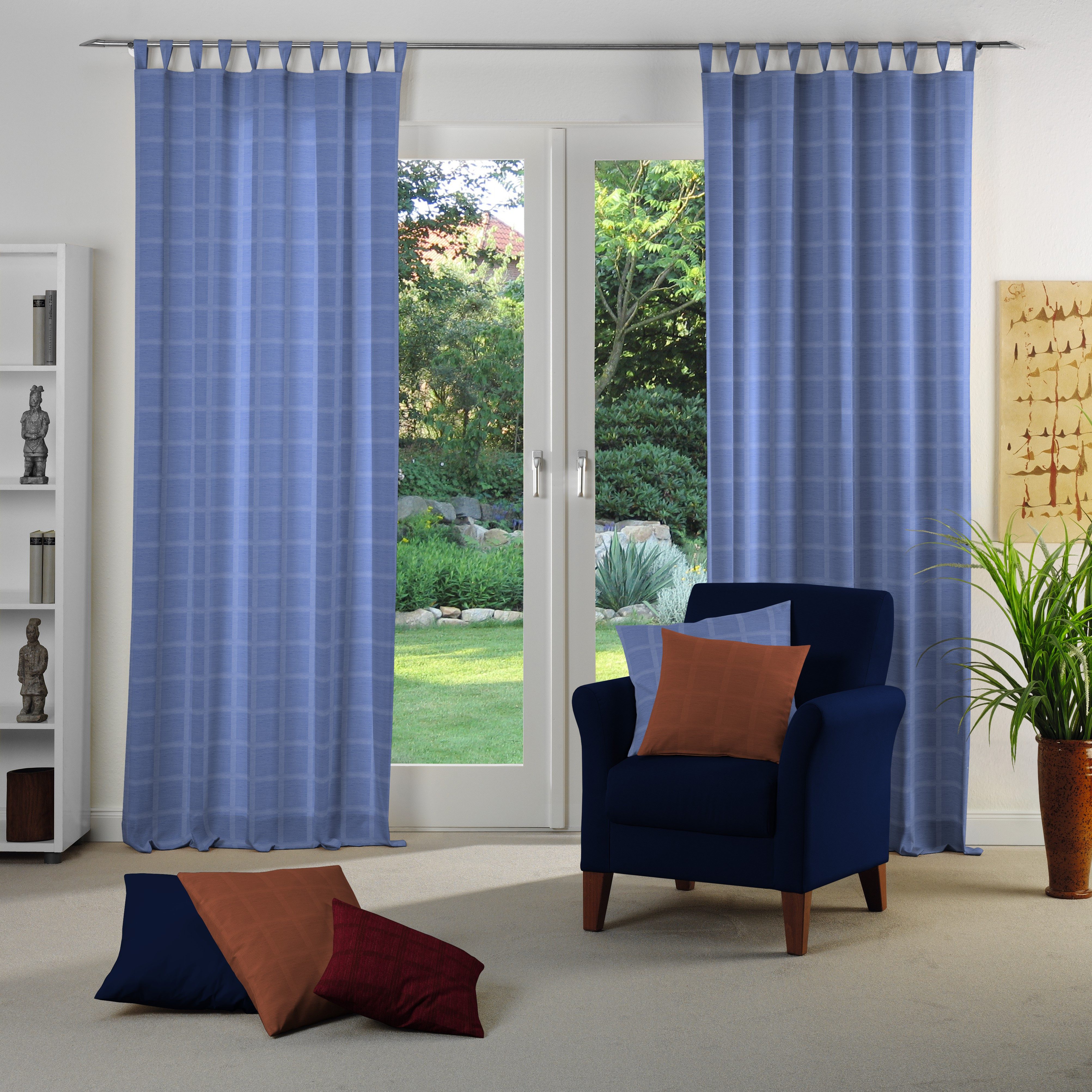 Wirth Vorhang Toco-Karo (1 St), Schlaufen, blickdicht, Chenille