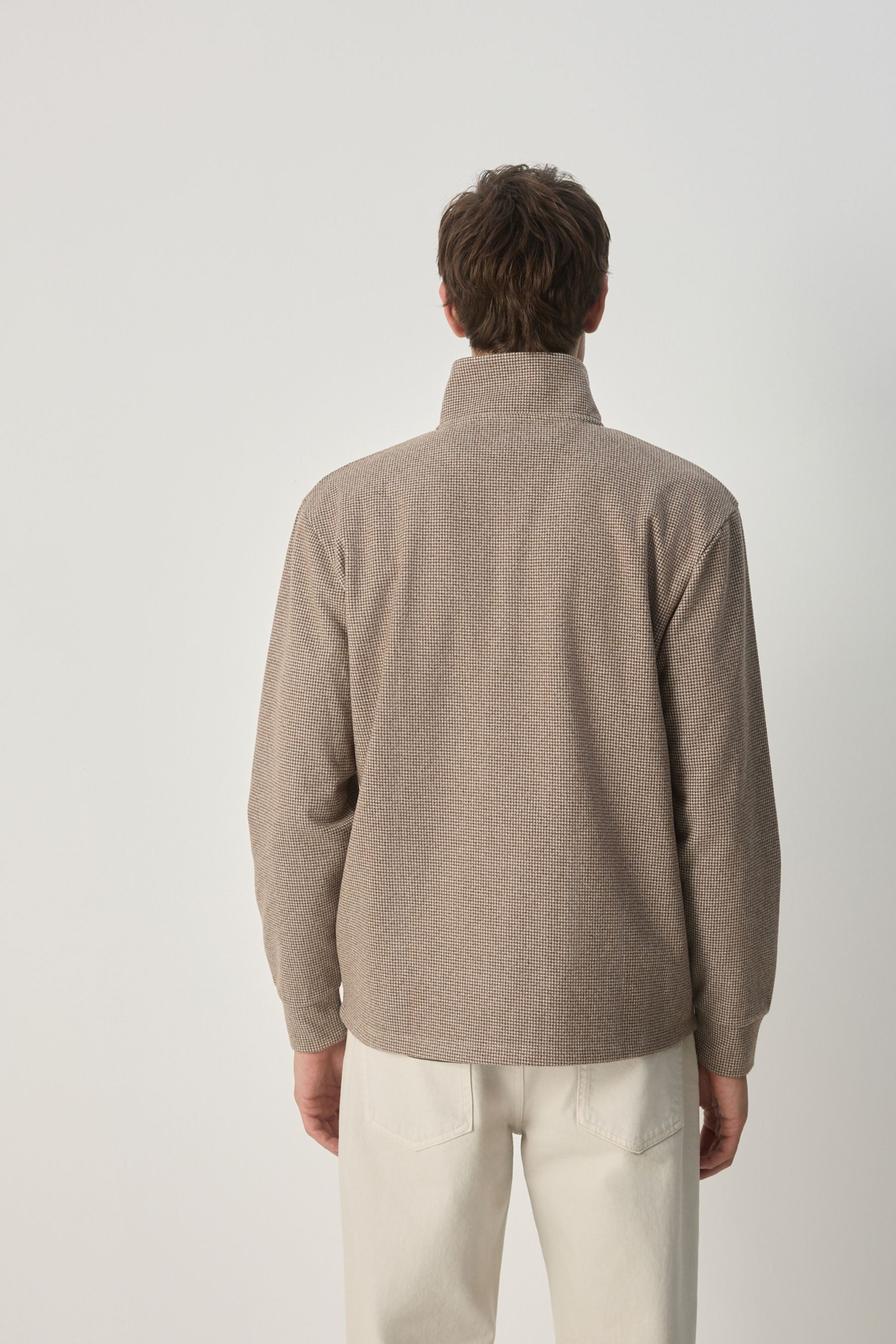 Strickpullover Langarm-Pullover mit 1/4-Reißverschluss